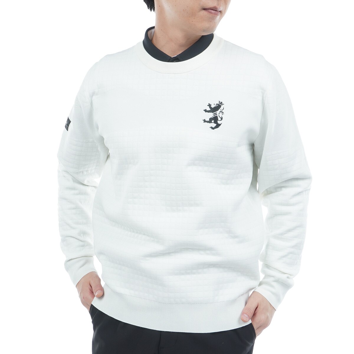 リップジャカード クルーネックセーター(中間着(セーター、トレーナー