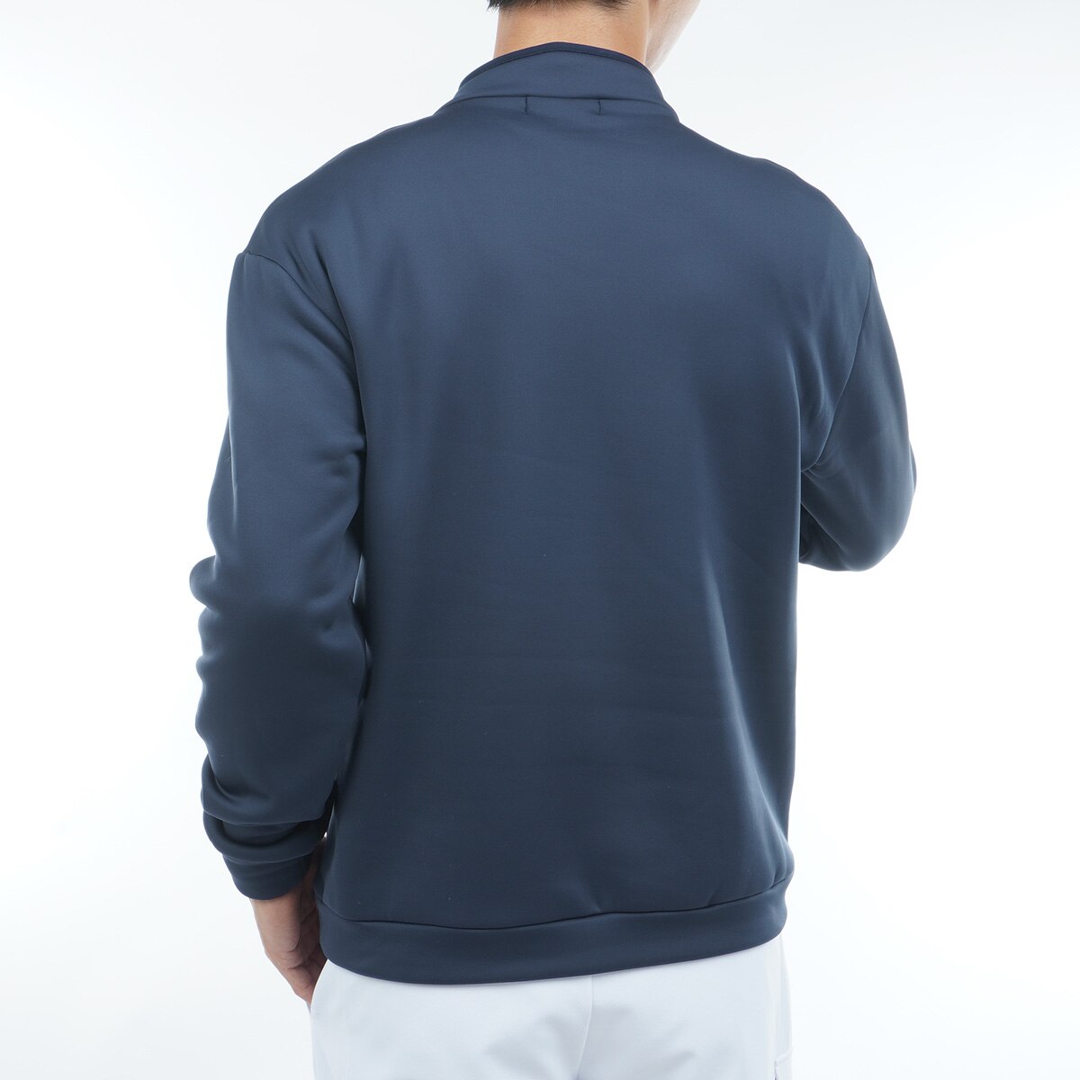 カルイシ 裏起毛 ハーフドットボタン スウェット(中間着(セーター