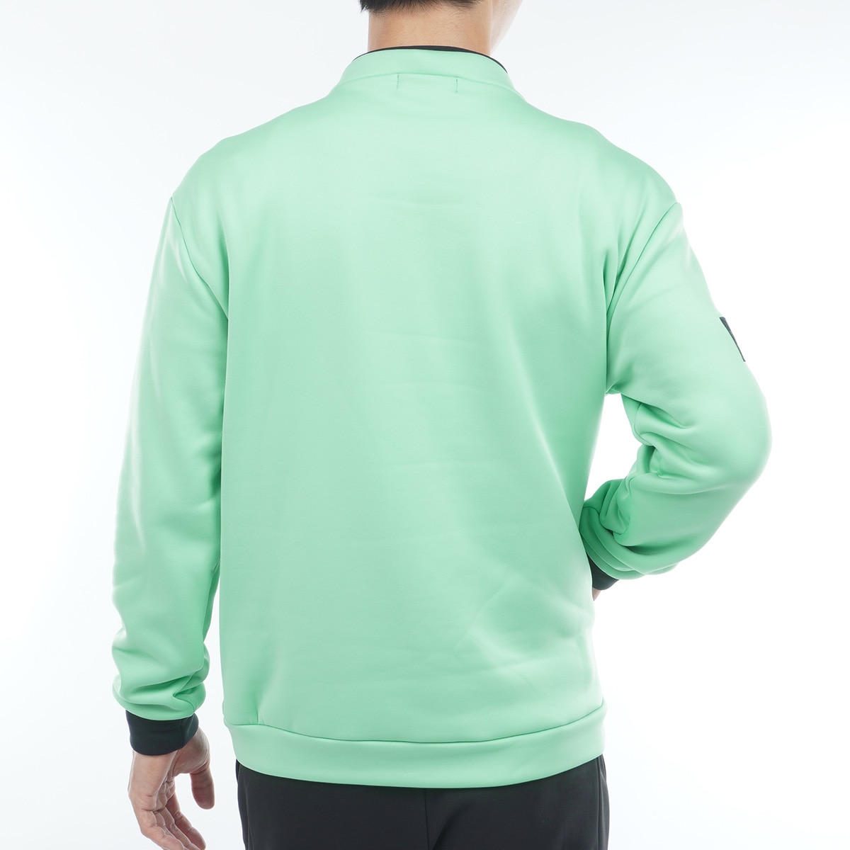 カルイシ 裏起毛 ハーフドットボタン スウェット(中間着(セーター