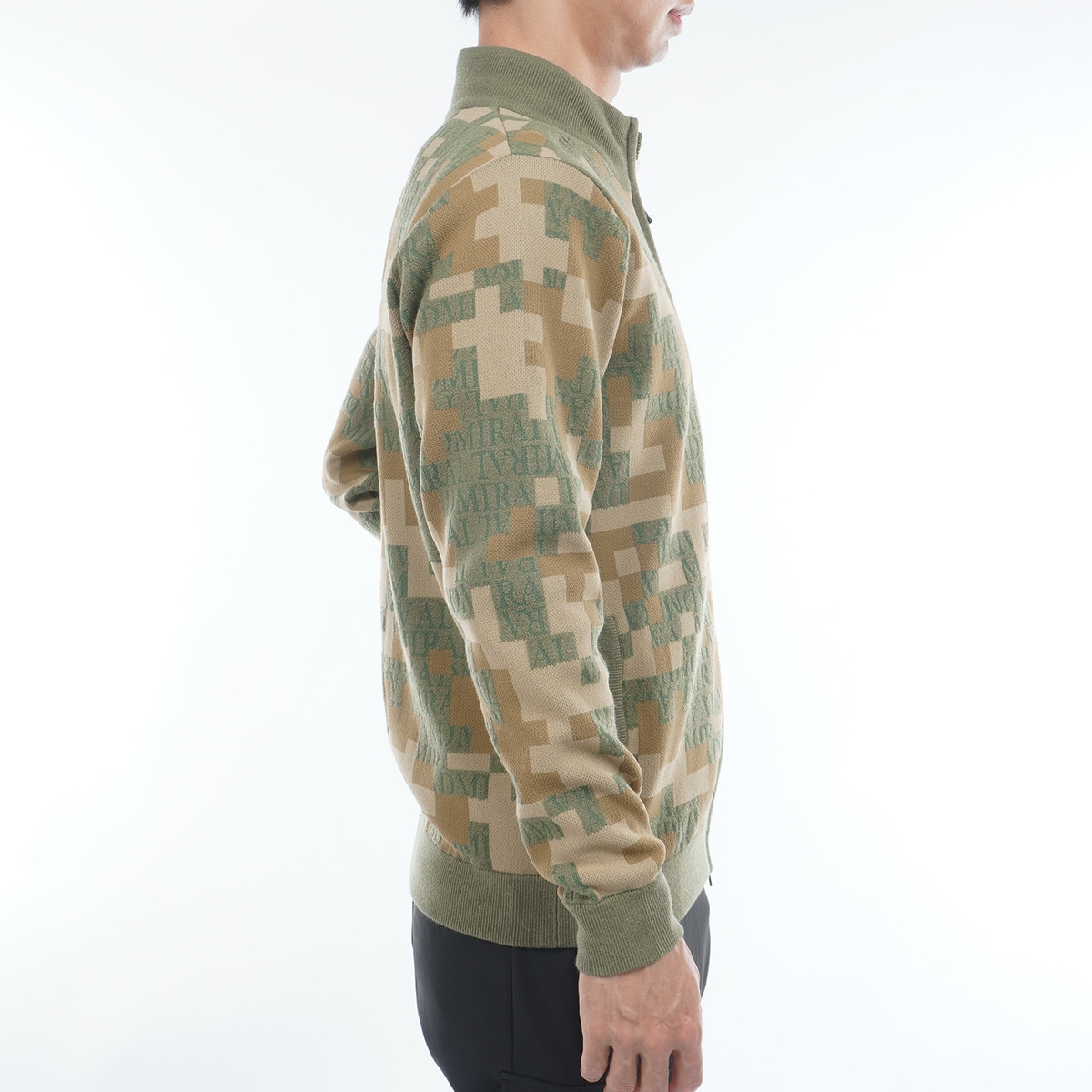モザイクカモフラージュ フルジップセーター(中間着(セーター
