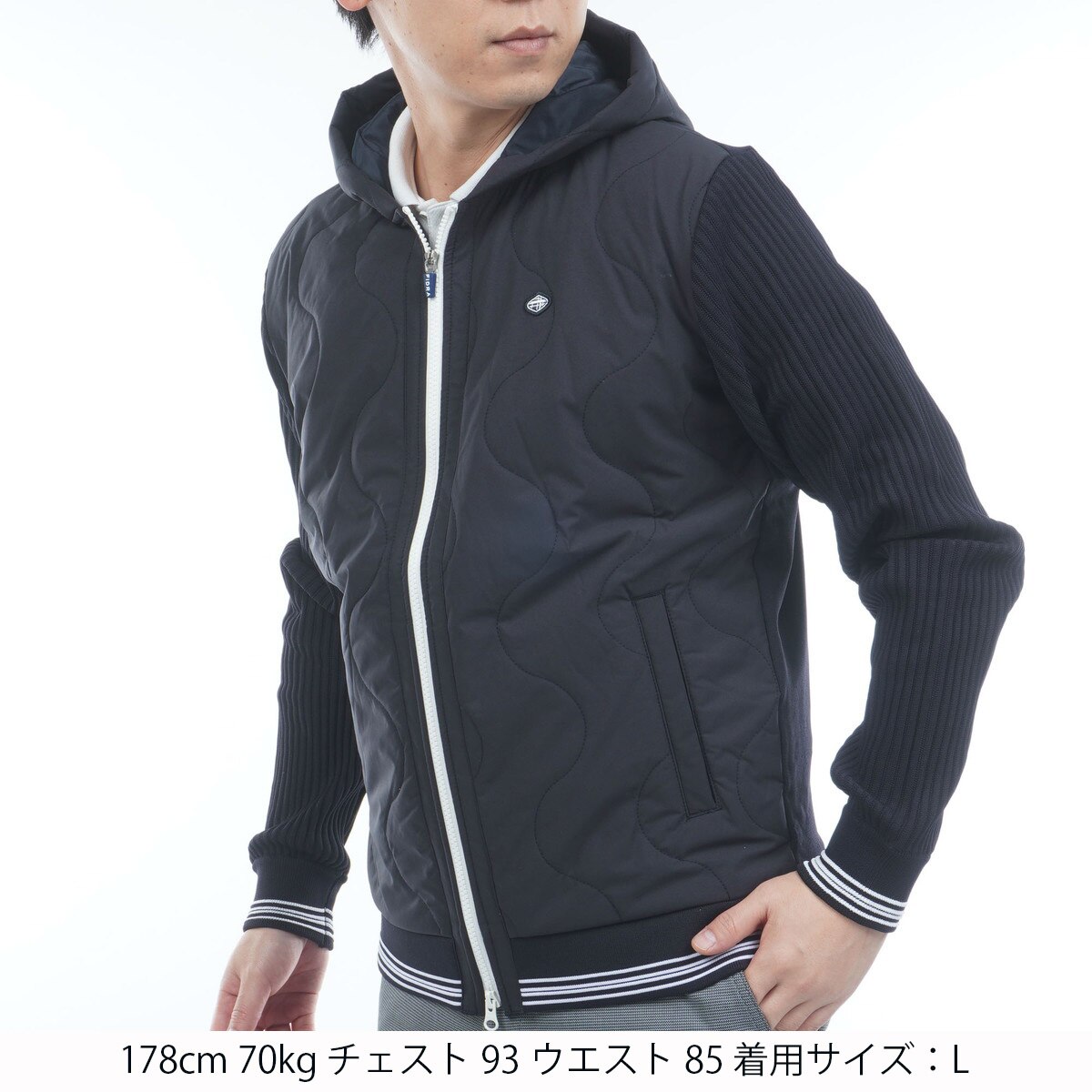 ストレッチ ニット軽量中綿ジャケット(アウター(ブルゾン、ウインド