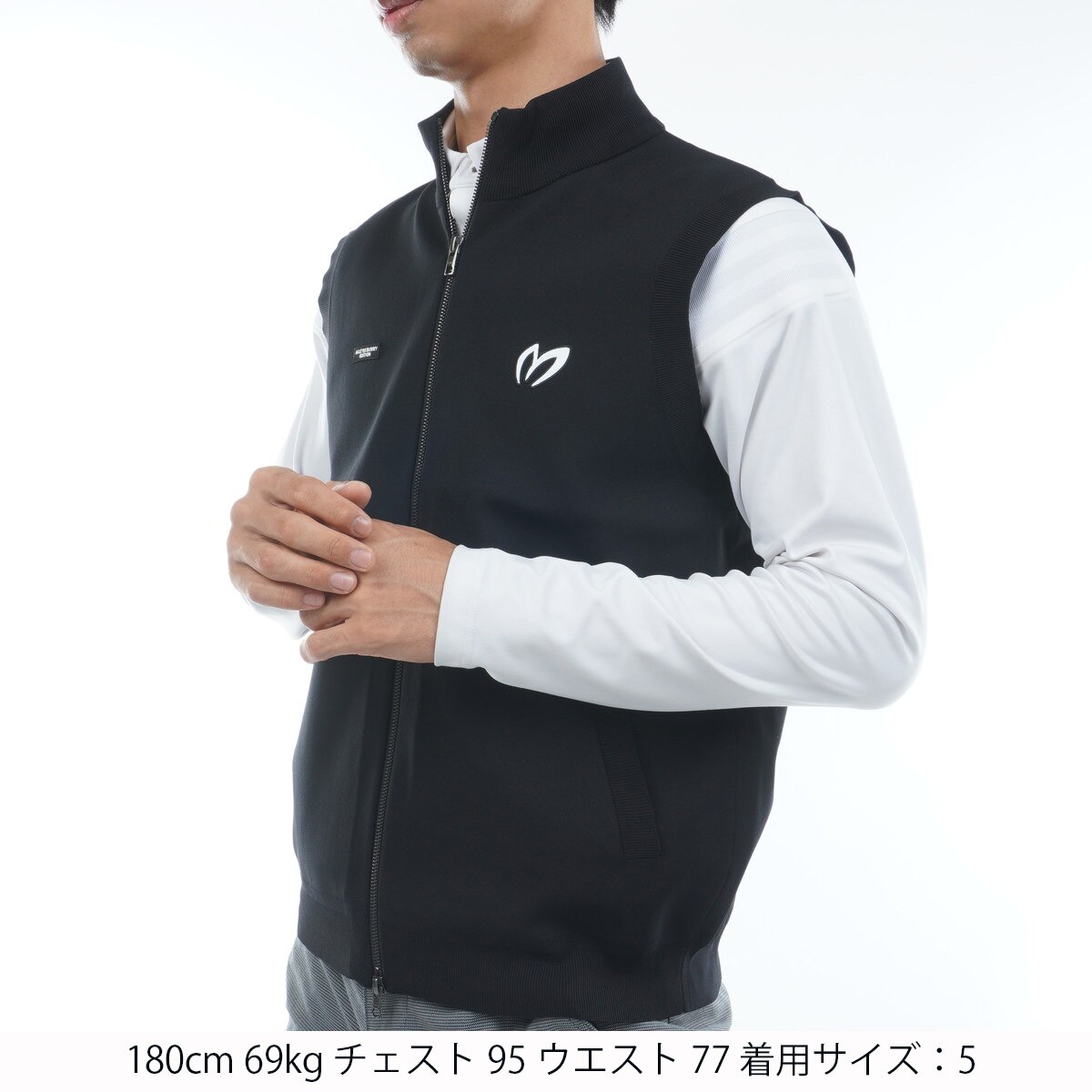 マスターバニーエディション 毛混ブークレ フルジップベスト（BLK／5） マスターバニーエディション 毛混ブークレ フルジップベスト（BLK／5