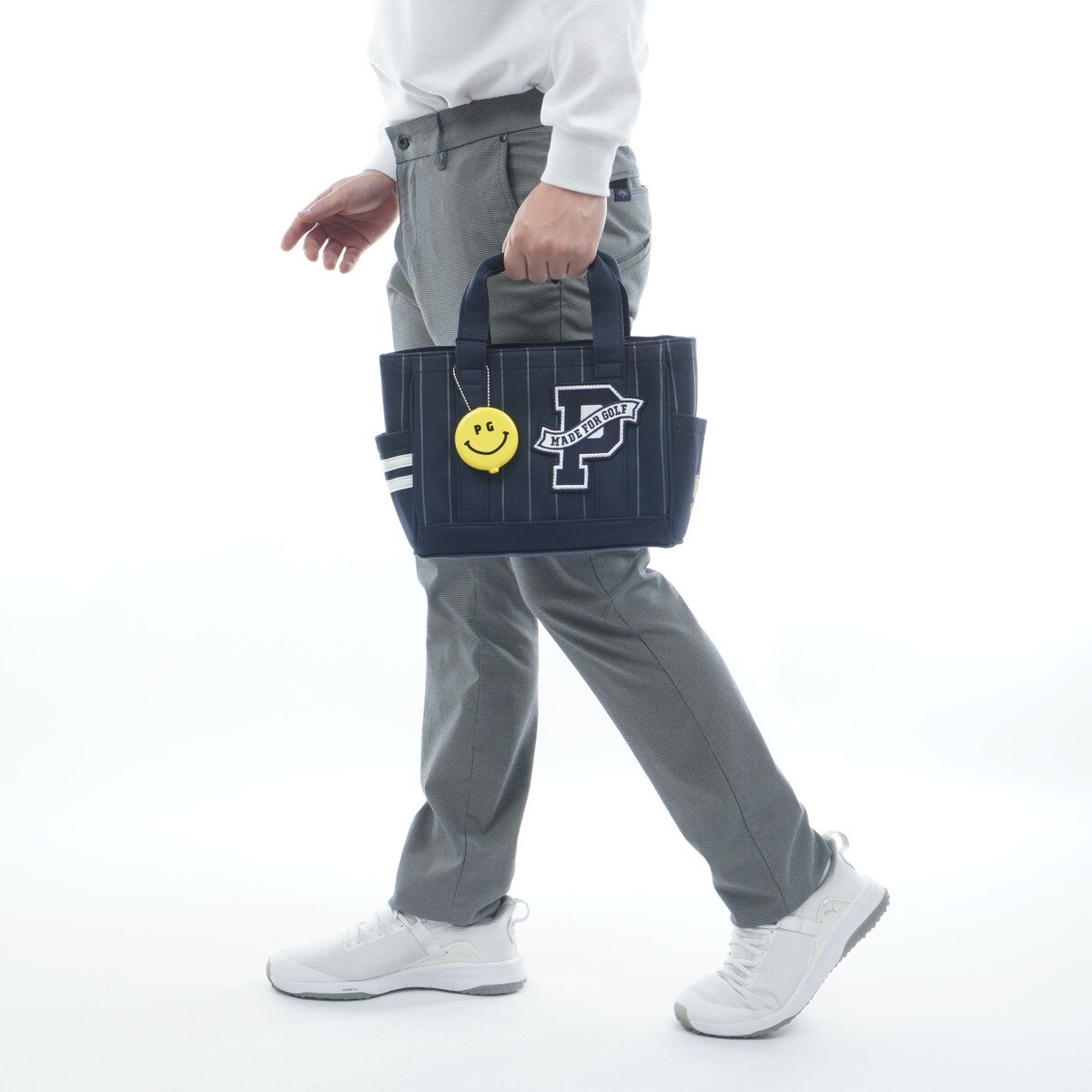 ピンストライプ柄裏毛カートバッグ(ラウンドバッグ)|PEARLY GATES