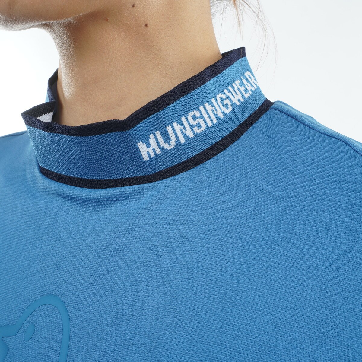 Sunscreen NIR ストレッチ 4口ポンチモックネック半袖シャツ レディス