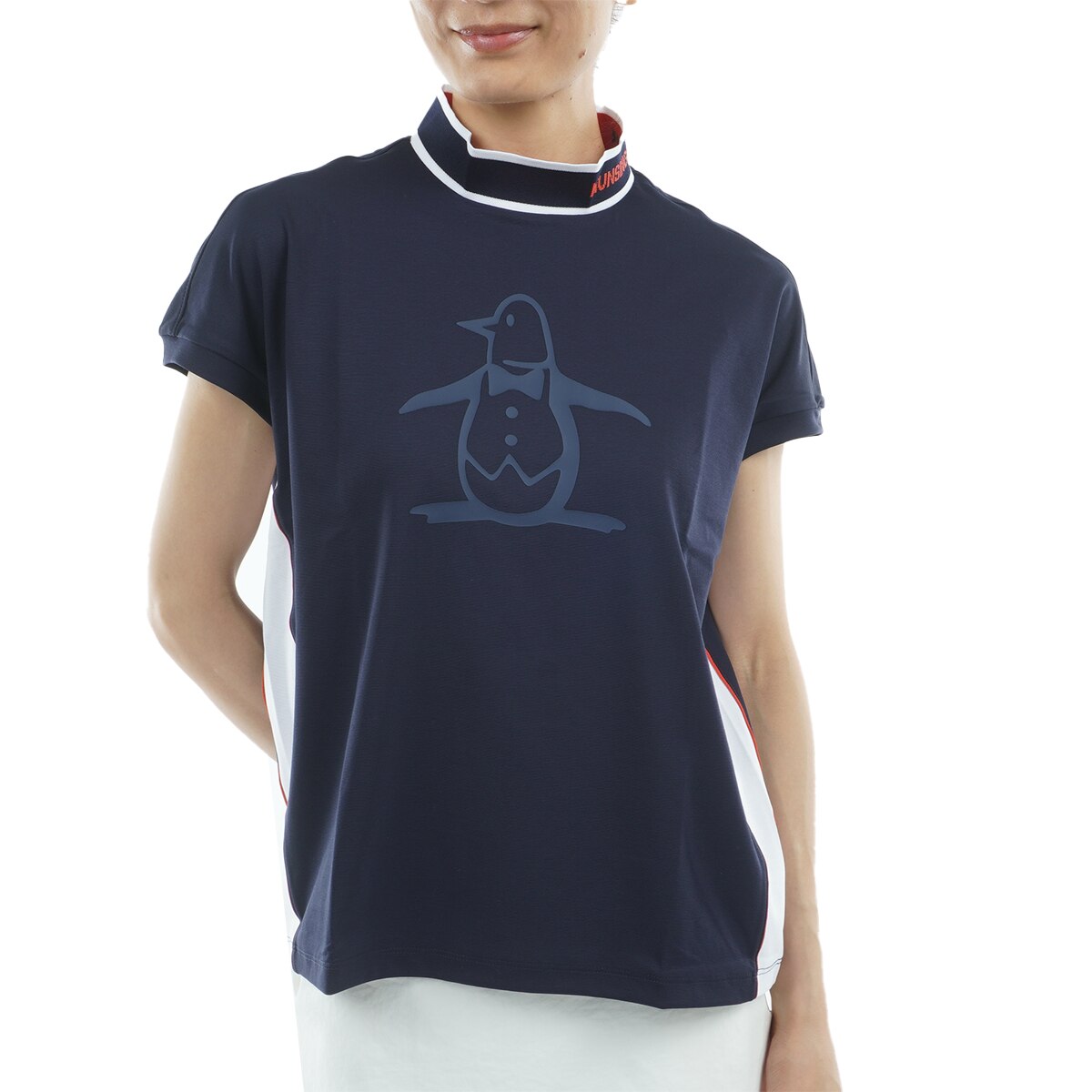 ★☆ マンシングウェア モックネック半袖シャツ Sunscreen NIR ストレッチ 4口ポンチモックネック半袖シャツ