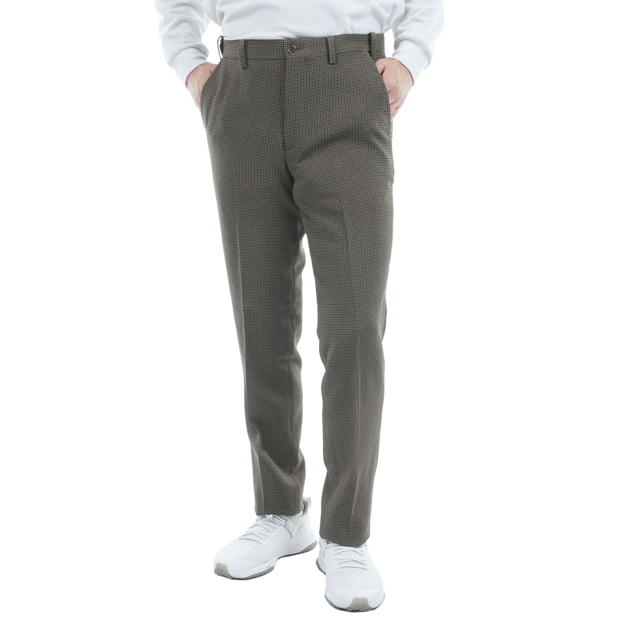 千鳥チェック柄ウエストストレッチパンツ(ロングパンツ