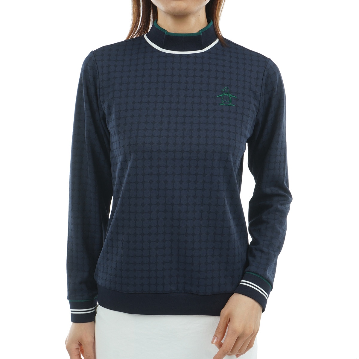 Sunscreen NIR ストレッチ ジャカードモックネック長袖シャツ レディス