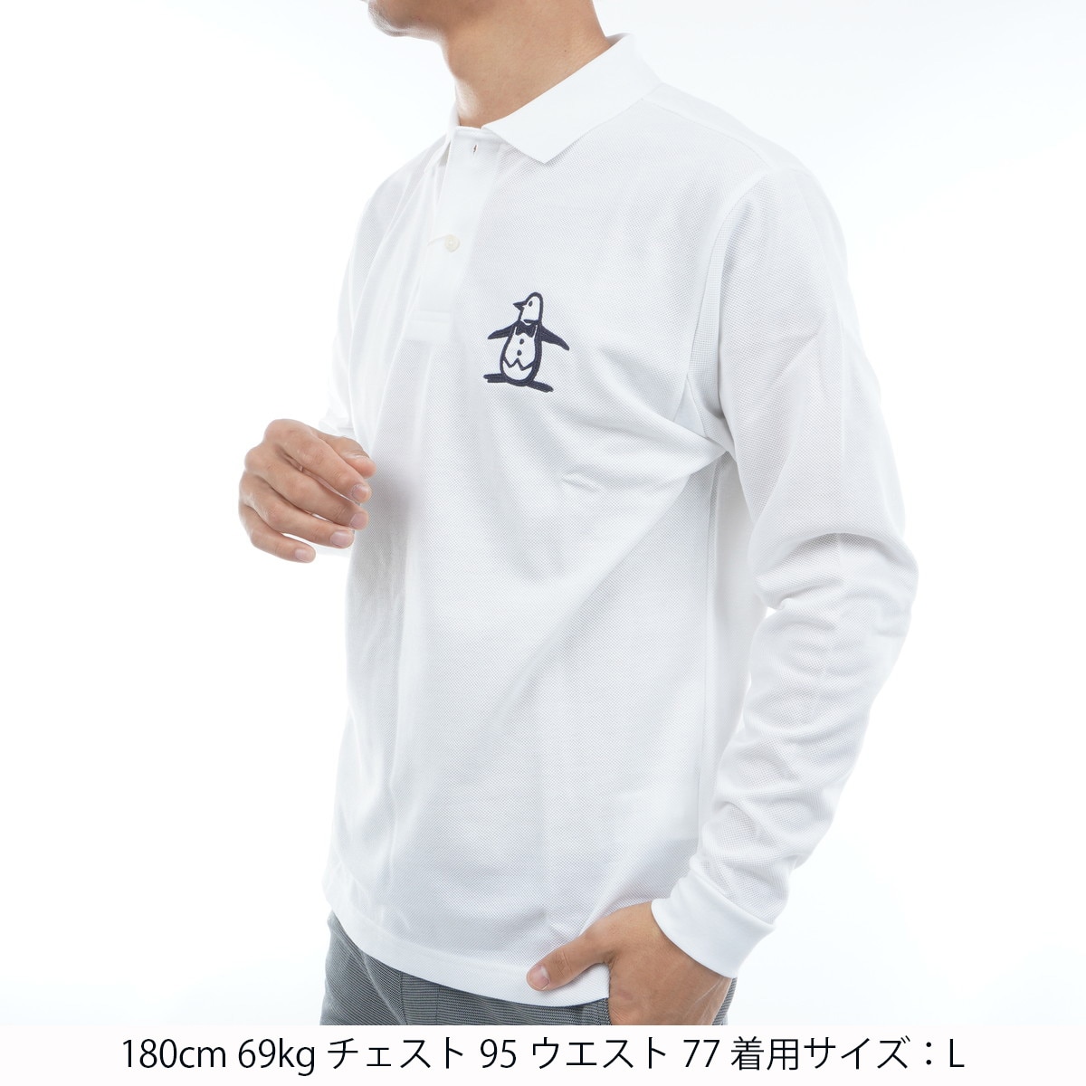 10 YEARS POLO SHIRT ビッグロゴ刺繍長袖ポロシャツ(長袖シャツ