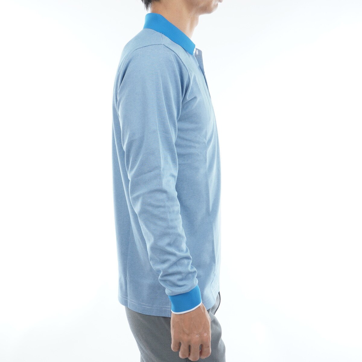 Sunscreen NIR ドット鹿の子長袖ポロシャツ(長袖シャツ・ポロシャツ