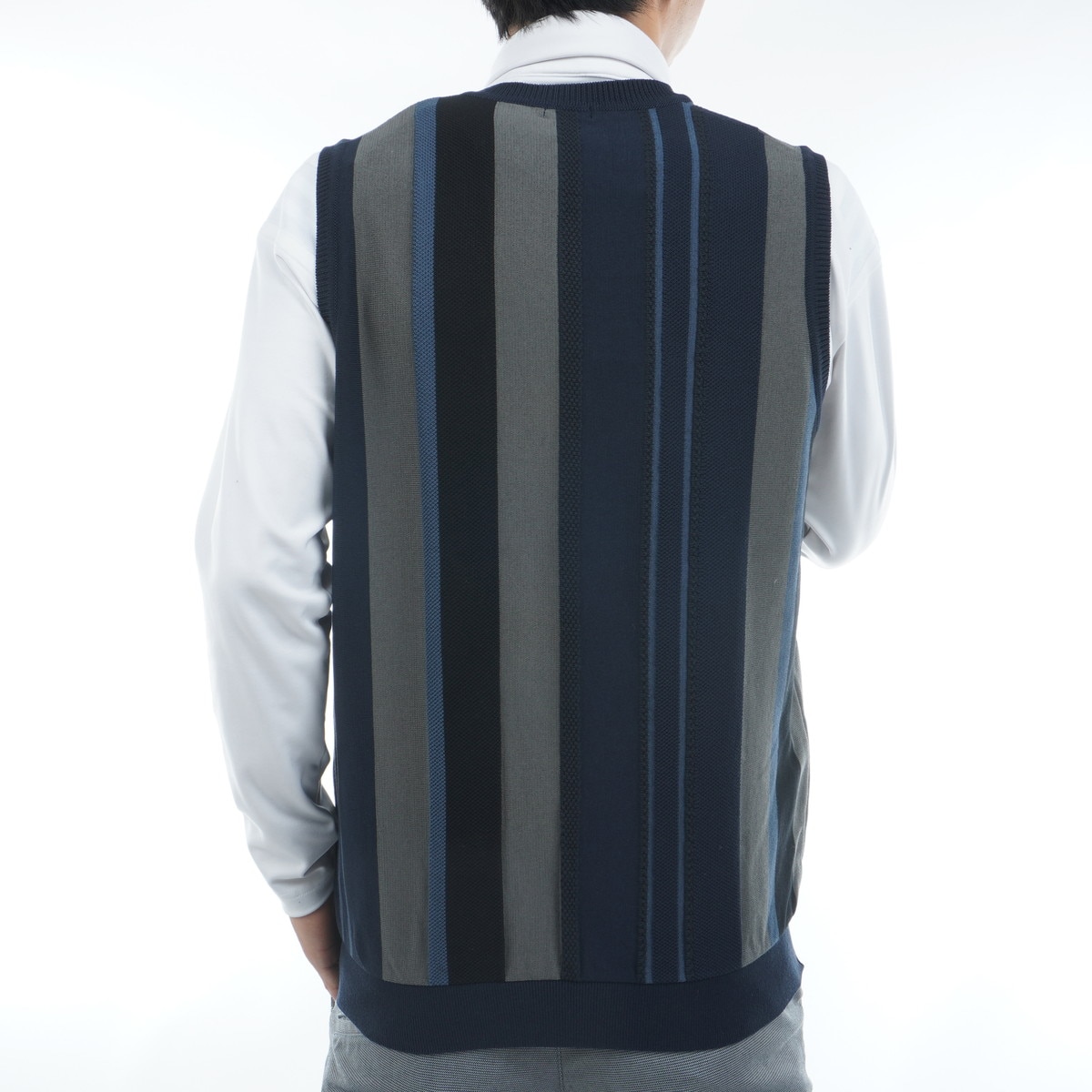 マルチストライプニットベスト(ベスト)|Munsingwear(マンシングウェア