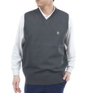 地柄Vネックニットベスト