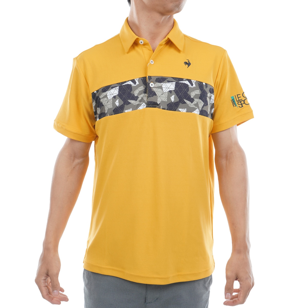 ストレッチ 切替プリント半袖ポロシャツ(半袖シャツ・ポロシャツ)|Le