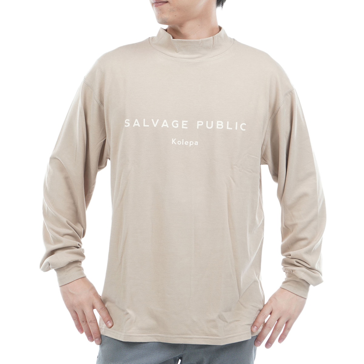 サルベージ パブリック コレパ　SALVAGE PUBLIC Kolepa　ストレッチ Kolepa Stamp ホヌモックネック長袖シャツ ストレッチ Kolepa Stamp ホヌモックネック長袖シャツ(長袖シャツ