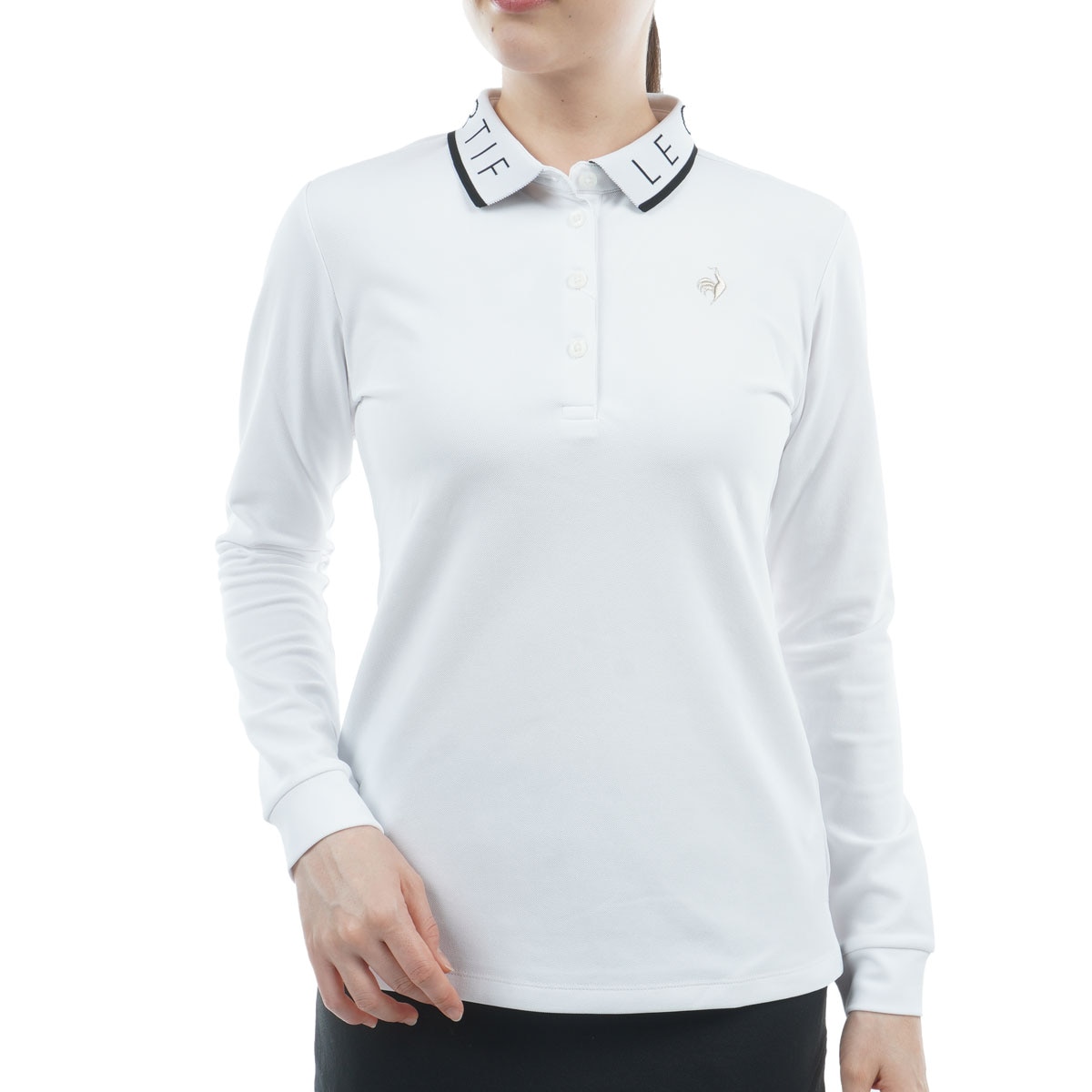 ストレッチ ロゴ襟長袖ポロシャツ レディス(長袖シャツ・ポロシャツ