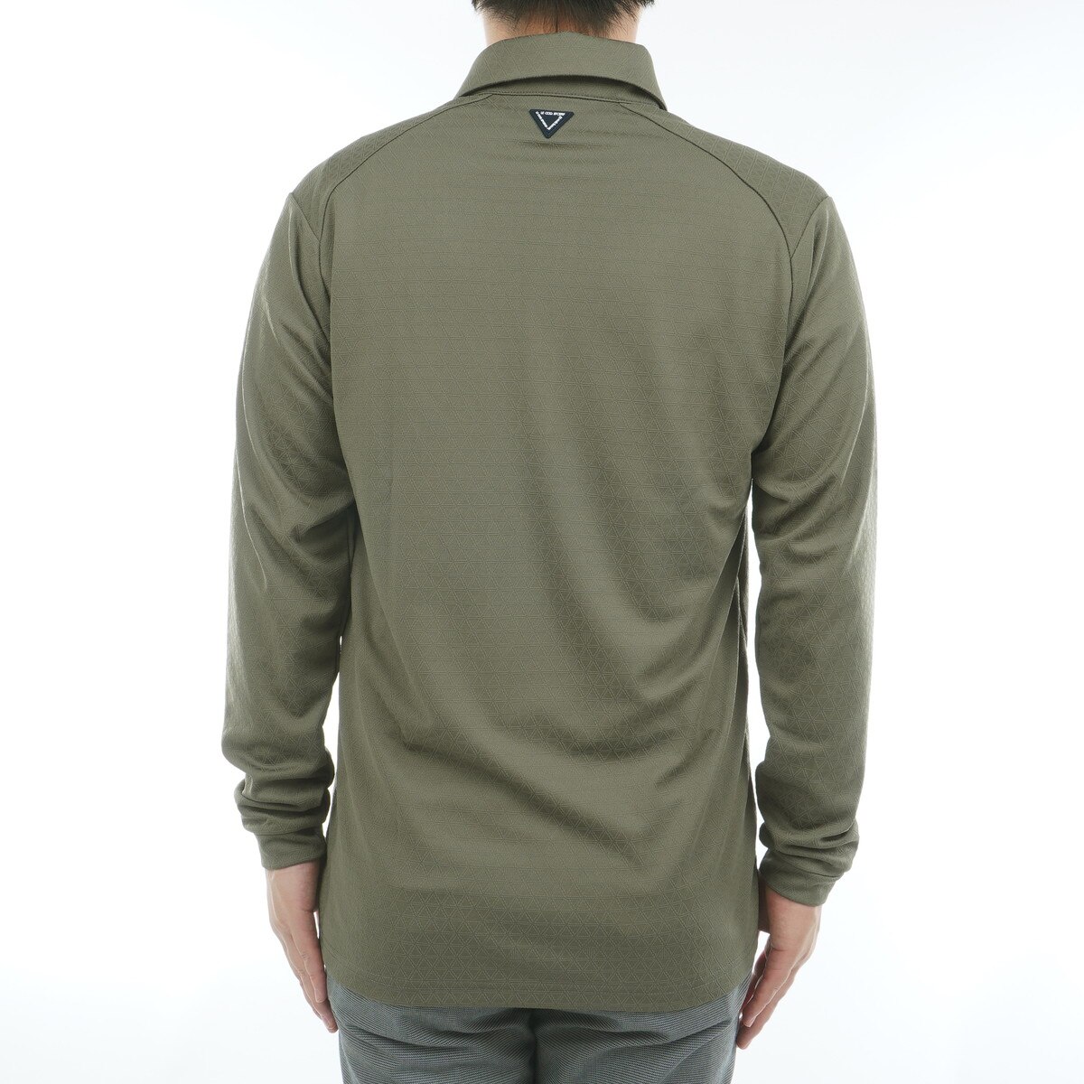 ストレッチ トライアングルジャカード長袖ポロシャツ(長袖シャツ