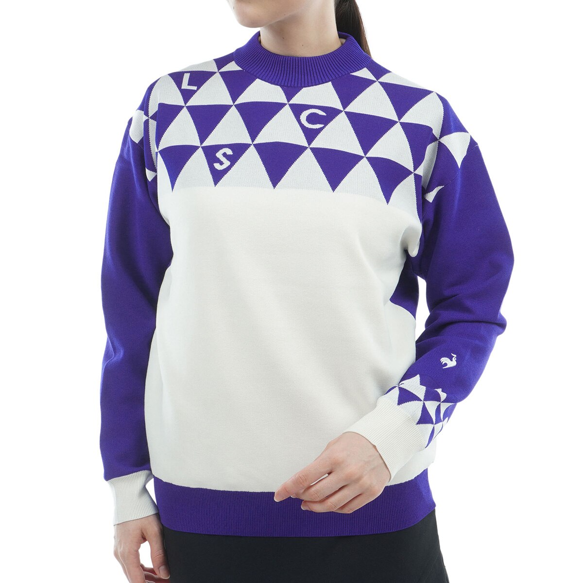 ストレッチ 裏地付きモックネックセーター レディス(中間着(セーター