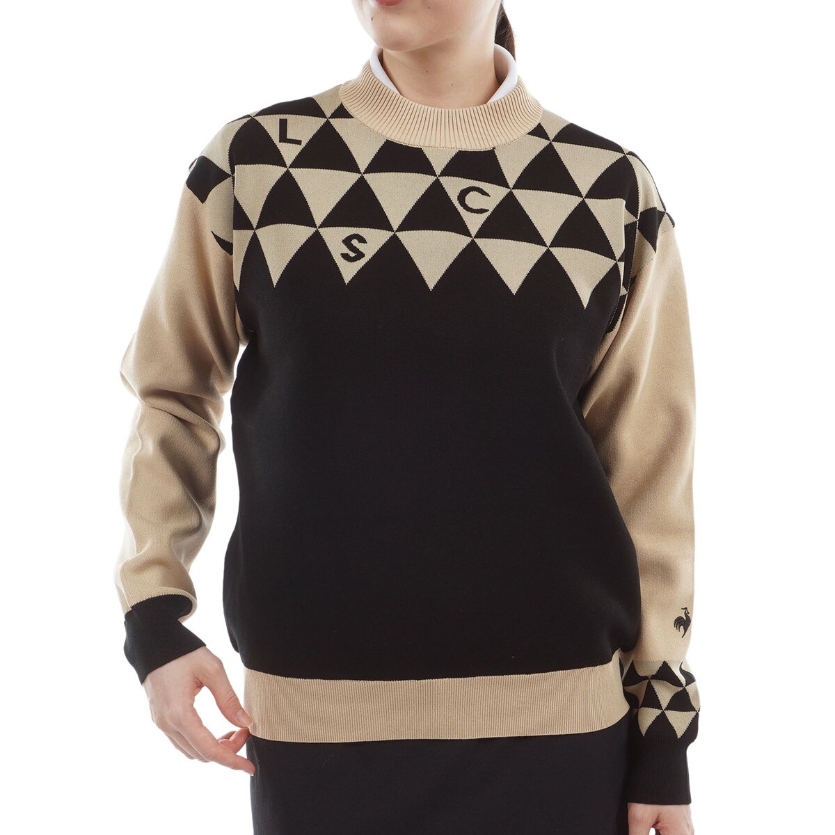 ストレッチ 裏地付きモックネックセーター レディス(中間着(セーター