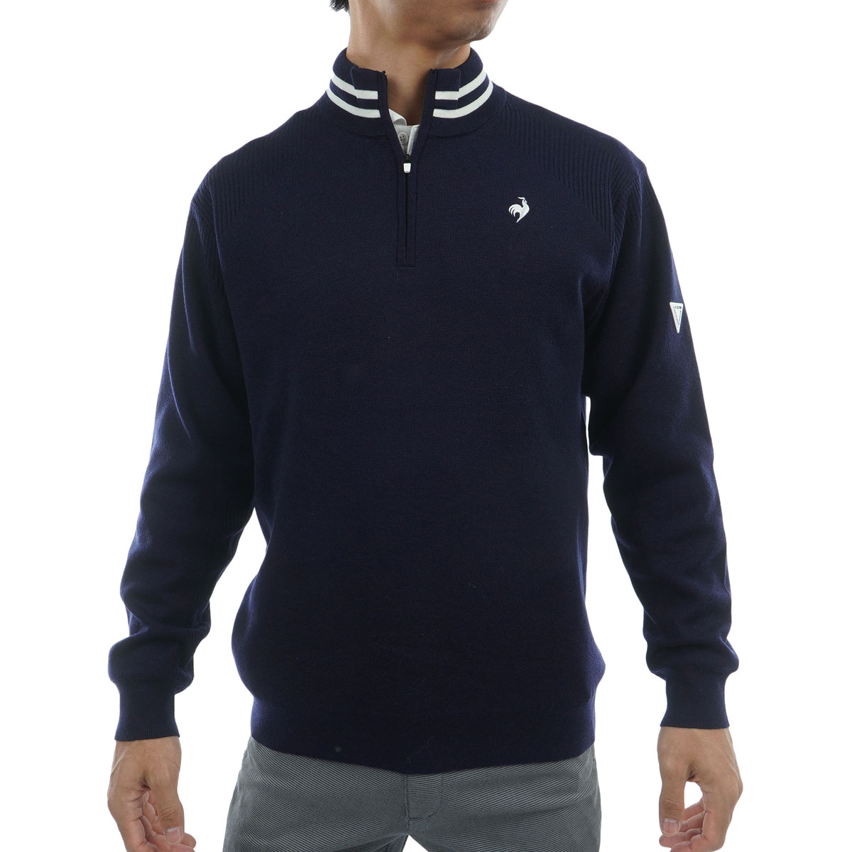 ストレッチ ハーフジップセーター(中間着(セーター、トレーナー))|Le