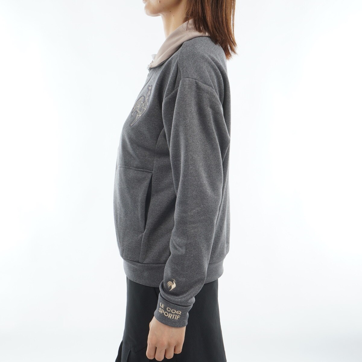 ストレッチ 2WAY ハーフジップスウェット レディス(中間着(セーター