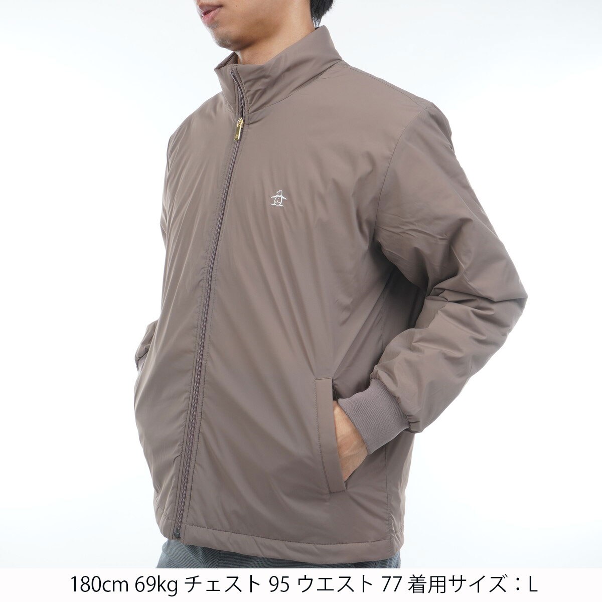 ストレッチ 裏キルティング前開きブルゾン(アウター(ブルゾン