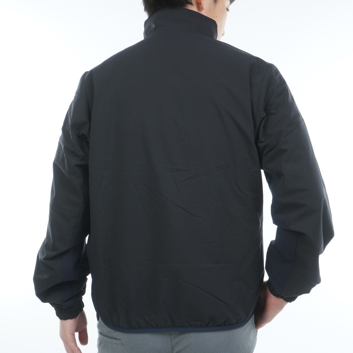 ストレッチ 裏起毛 ロゴプリントブルゾン(アウター(ブルゾン、ウインド