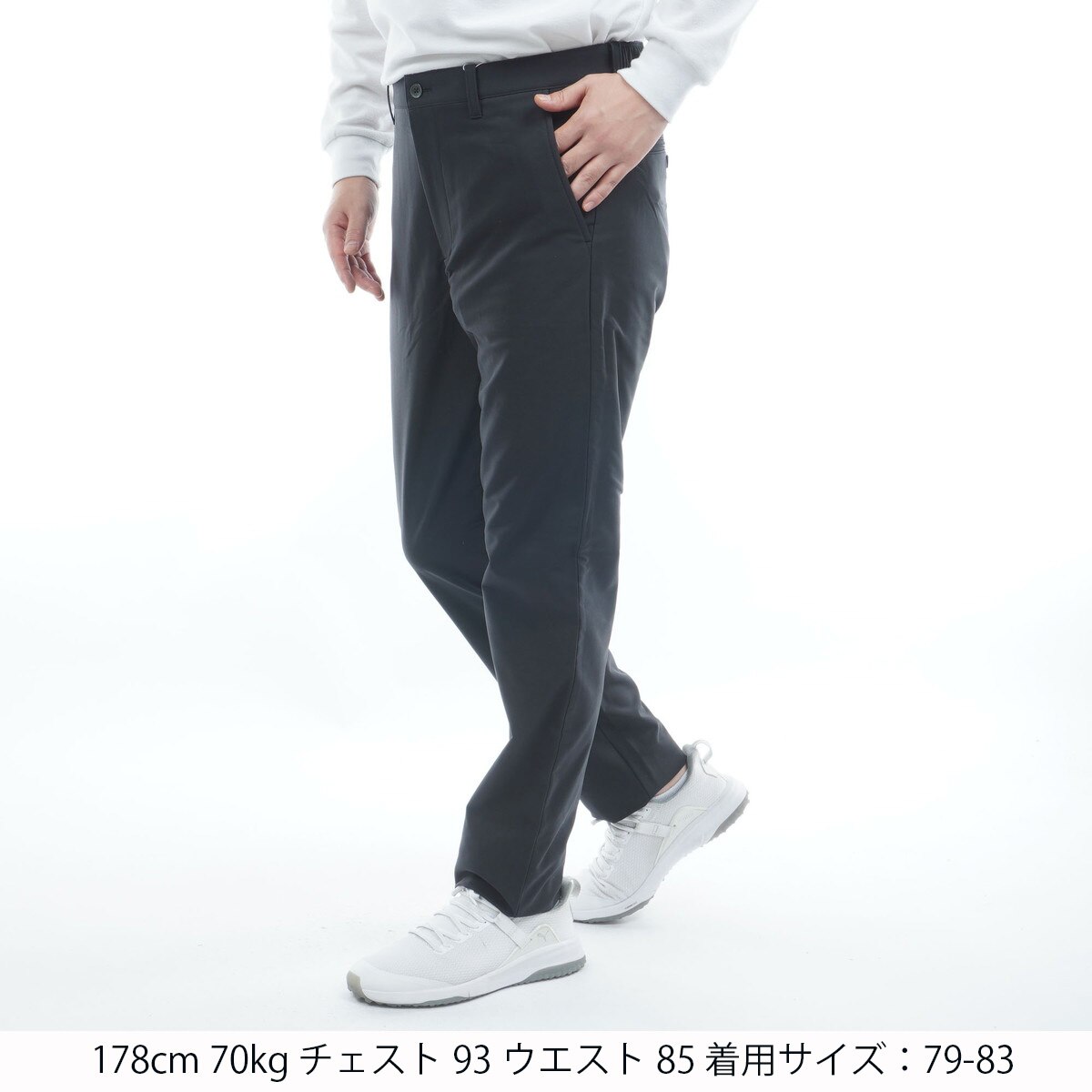ゴルフ　マンシングウェア　ストレッチパンツ 黒 ストレッチパンツ(ロングパンツ)|Munsingwear(マンシングウェア