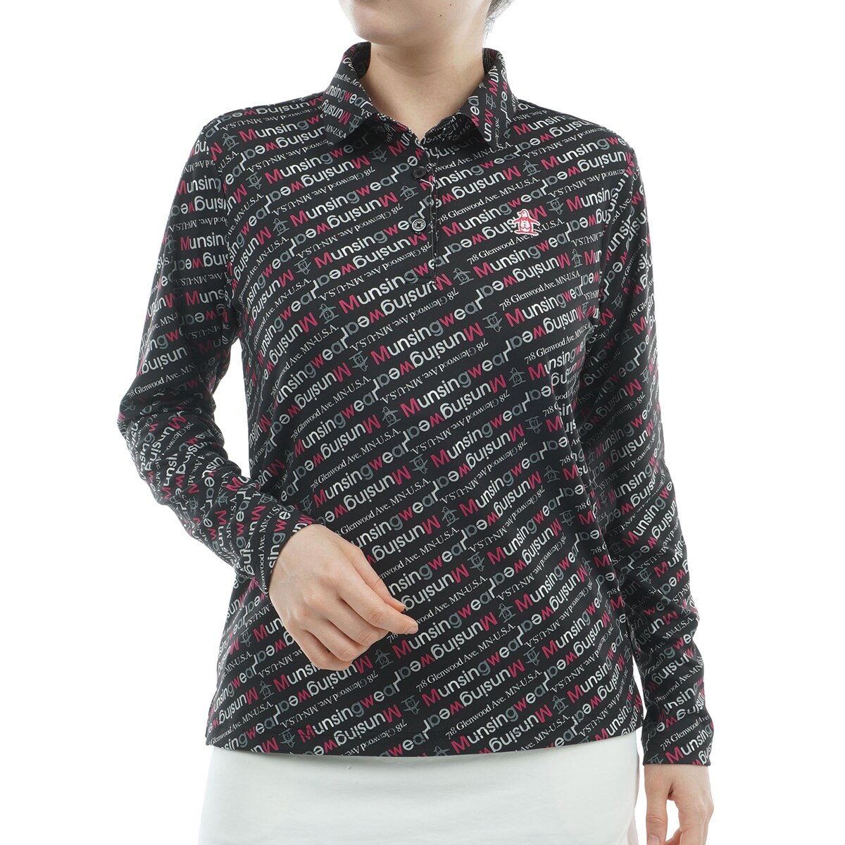 【新品】Munsingwear ストレッチリンクスジャガード長袖ポロシャツ　LL Munsingwear ストレッチリンクスジャガード長袖ポロシャツ -デサント