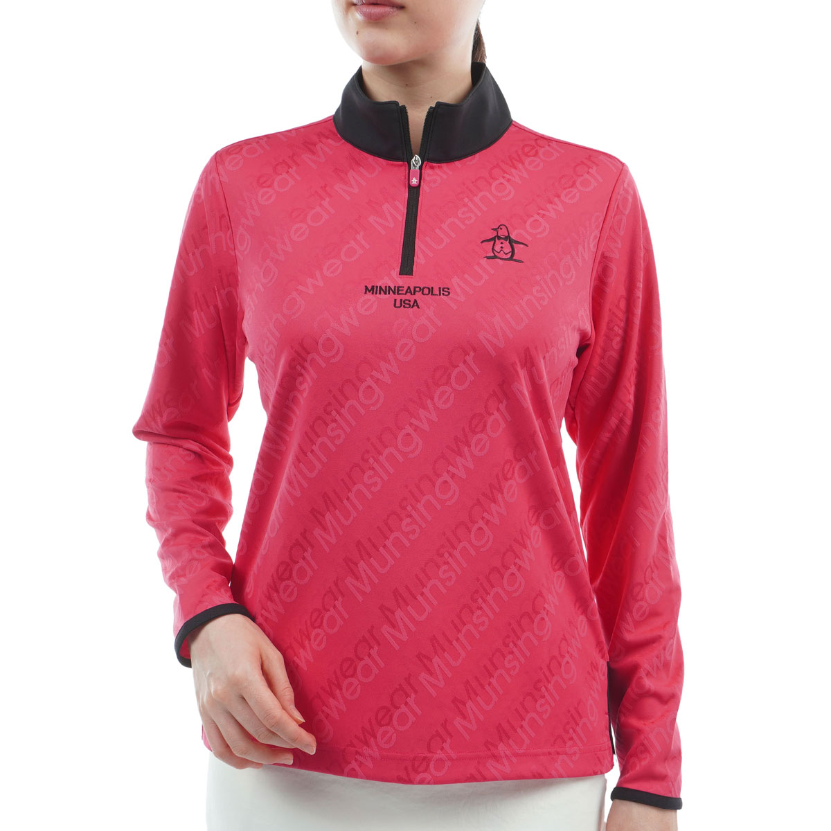 マンシングウェア ハーフジップシャツ 新品マンシングウェア長袖ハーフ