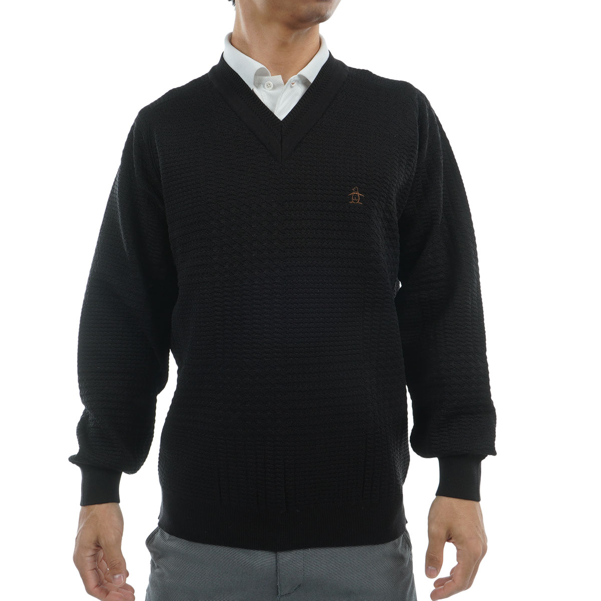 グレンチェックVネックセーター(中間着(セーター、トレーナー