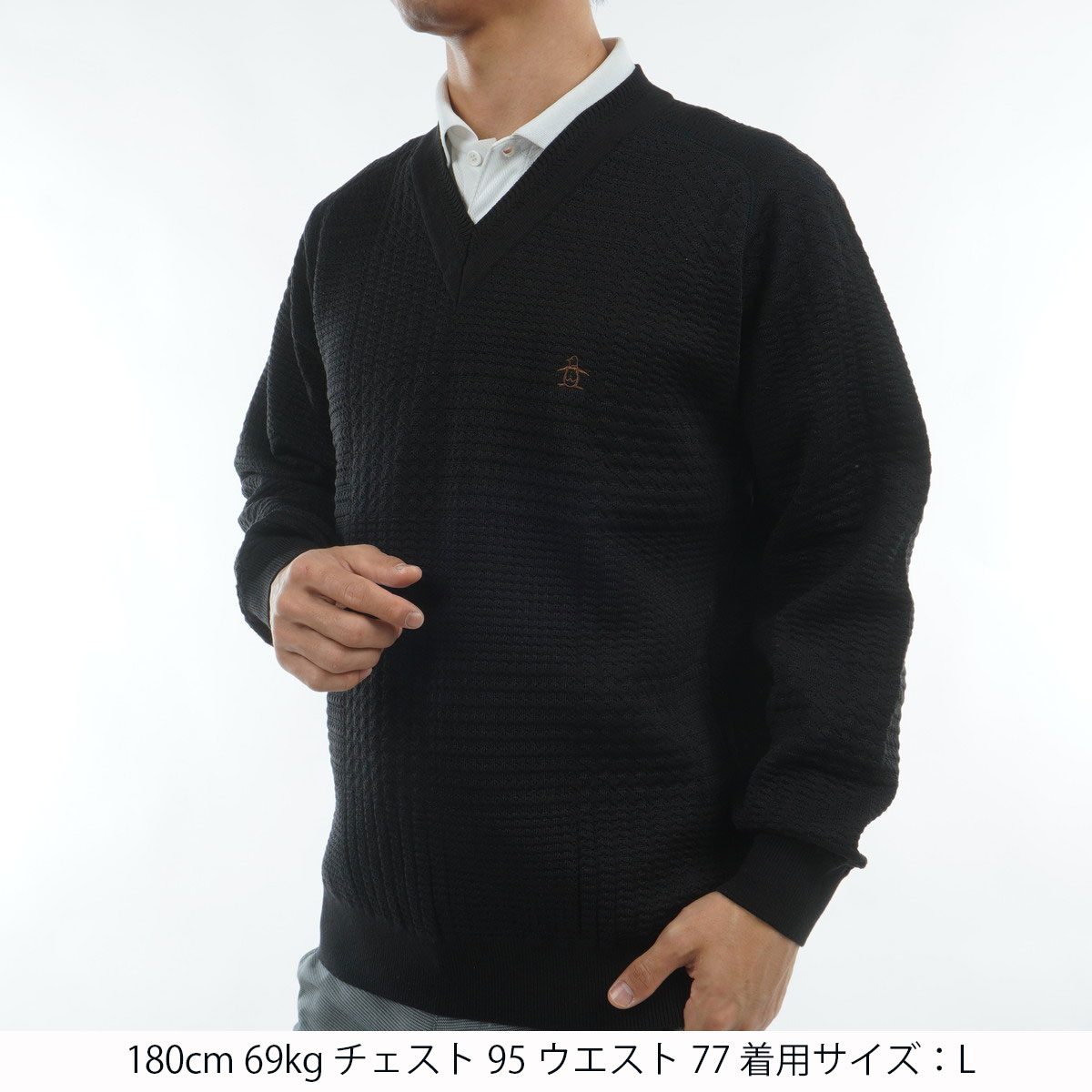 グレンチェックVネックセーター(中間着(セーター、トレーナー