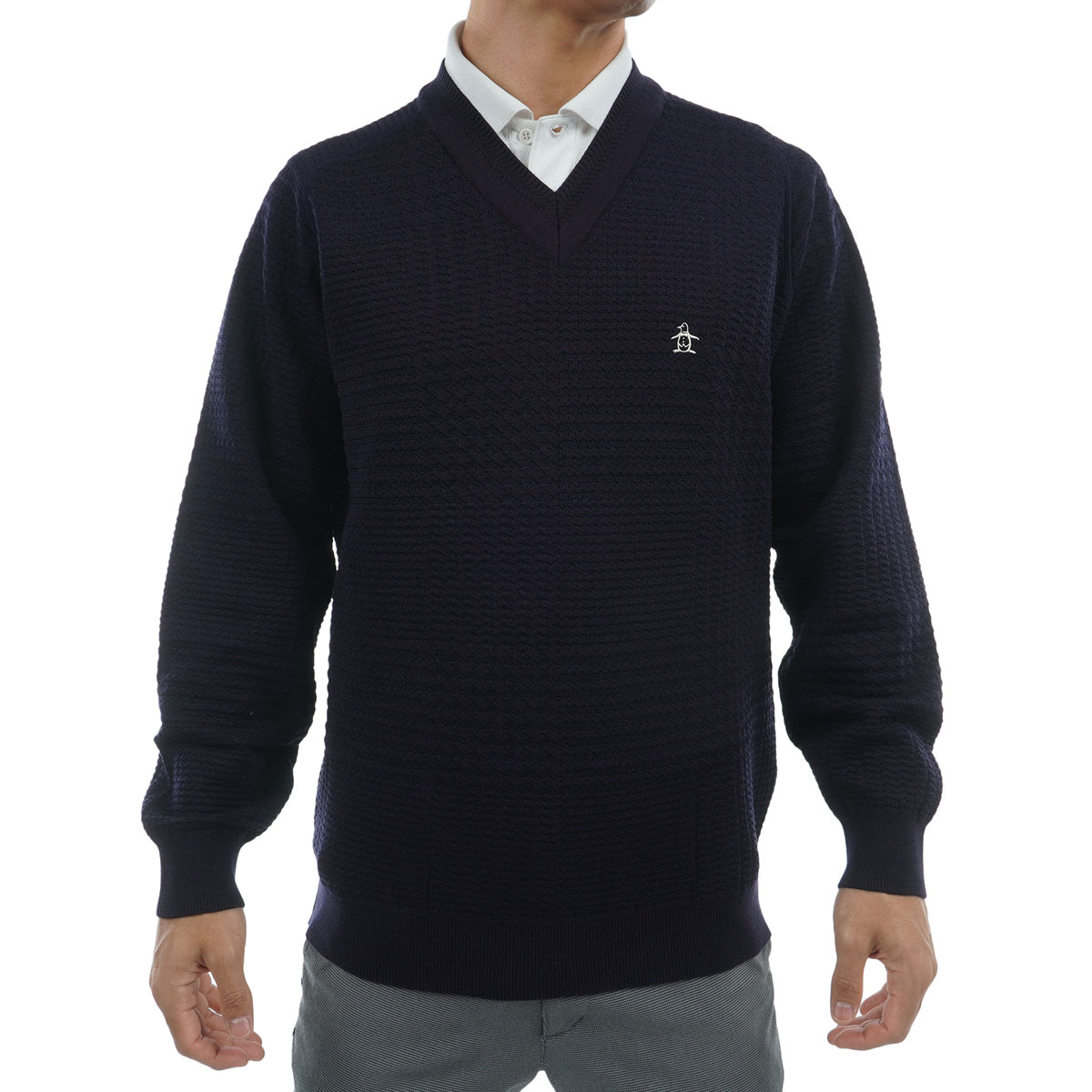 グレンチェックVネックセーター(中間着(セーター、トレーナー