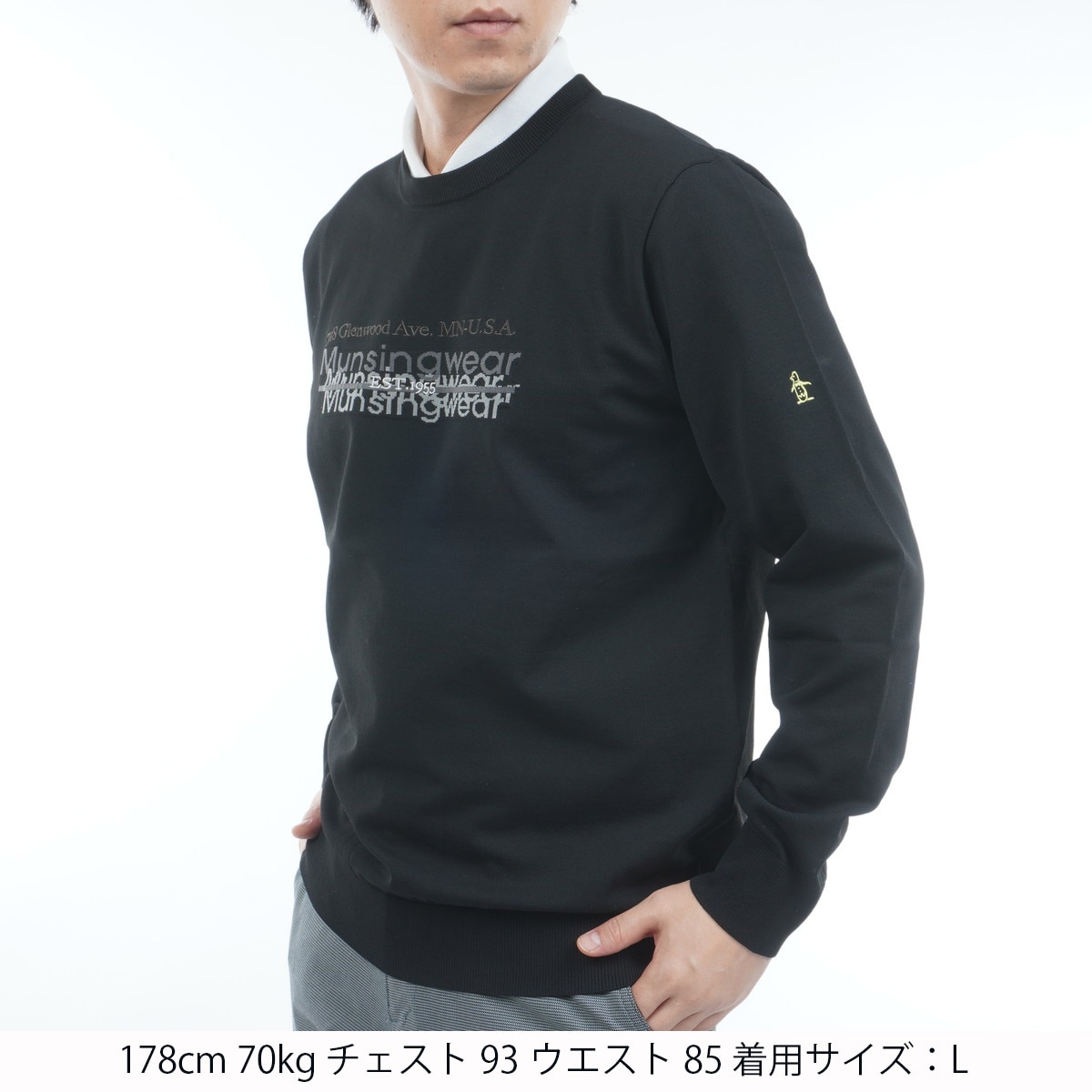 ロゴジャカードクルーネックセーター(中間着(セーター、トレーナー