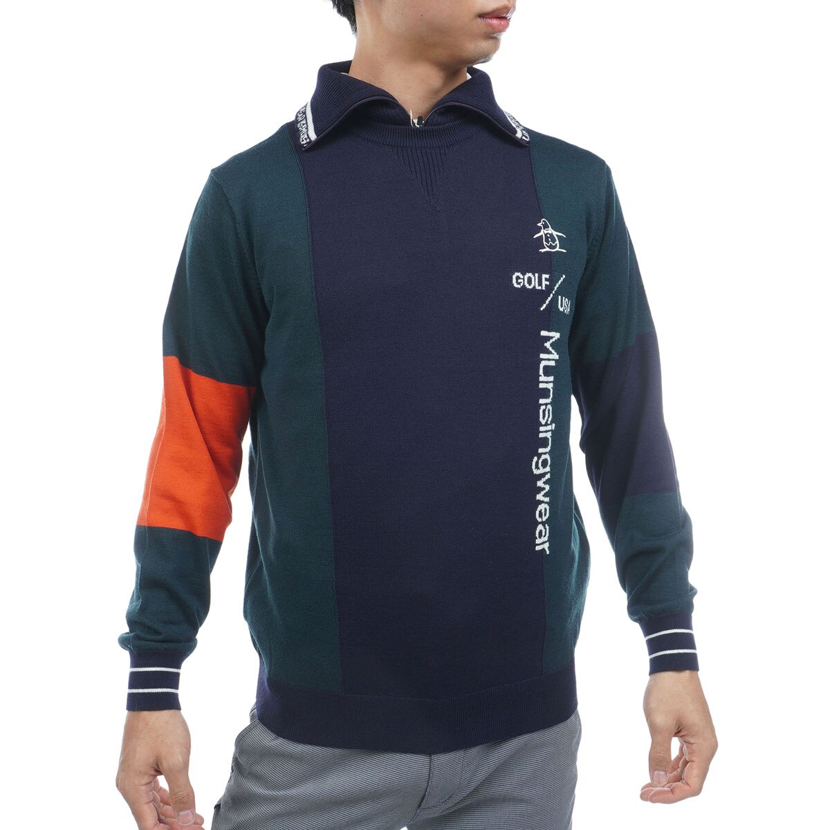 2WAY 防風裏地付きクルーネックセーター(中間着(セーター、トレーナー