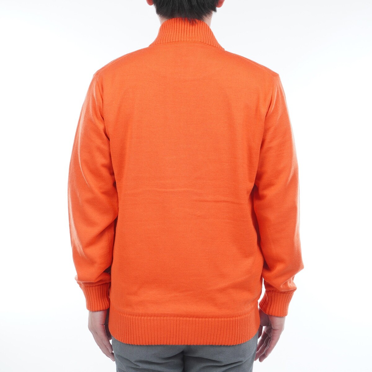 裏地付きフルジップ地柄セーター(中間着(セーター、トレーナー