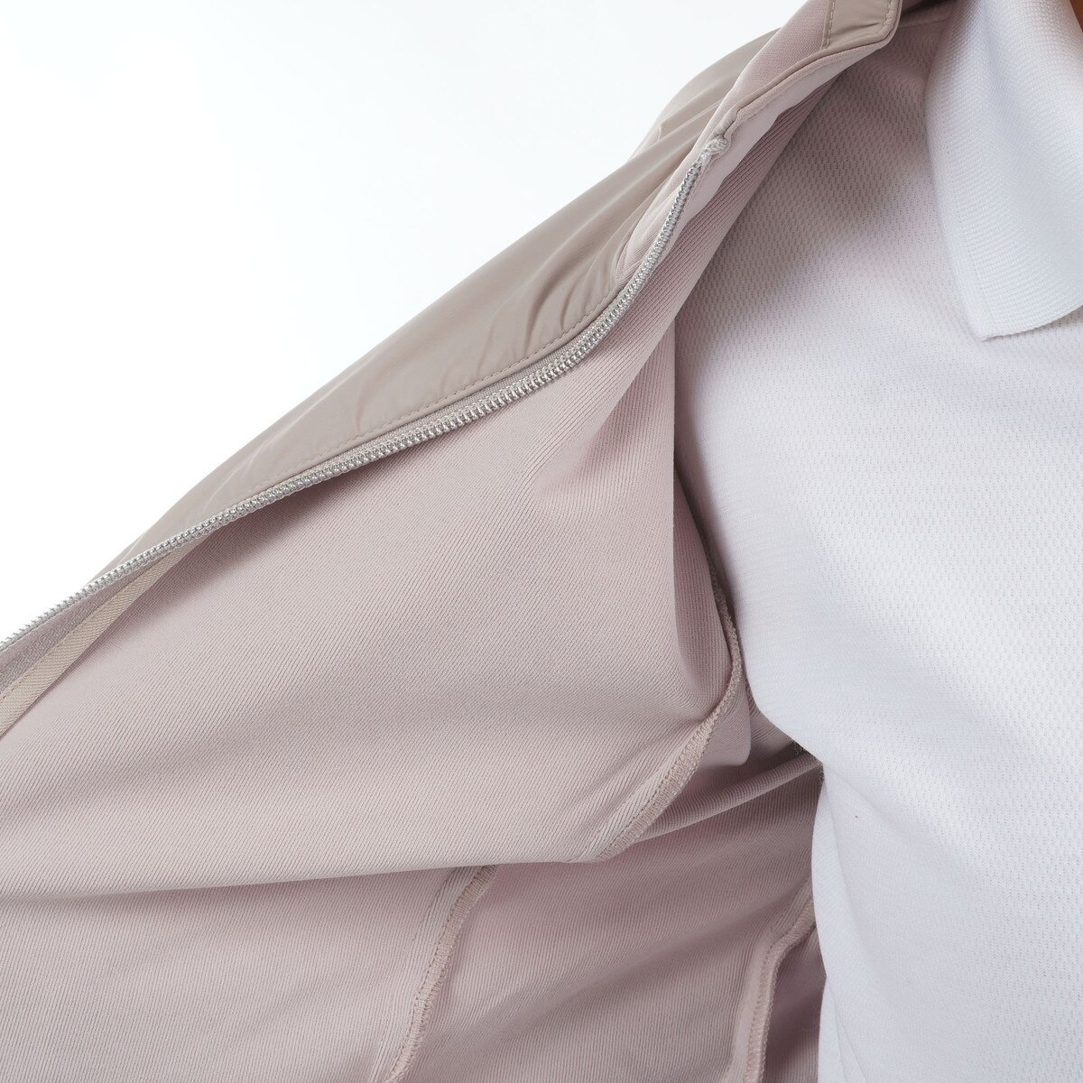 ストレッチ 前開きスタンドジップハイブリッドブルゾン レディス