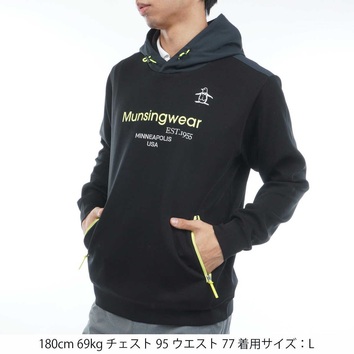 ストレッチロゴプリントフーディー(中間着(セーター、トレーナー