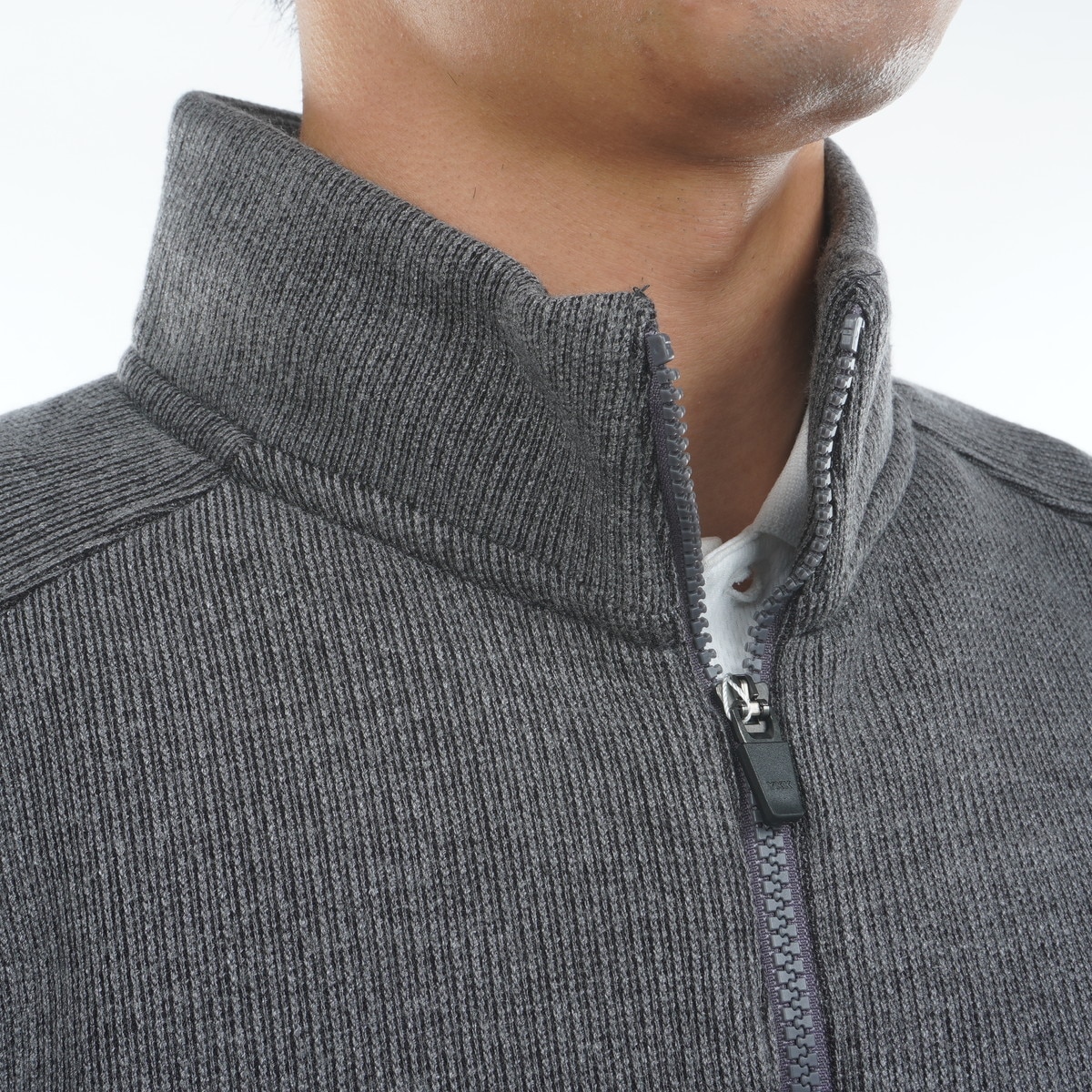 スタンドカラーフルジップミドラー(中間着(セーター、トレーナー