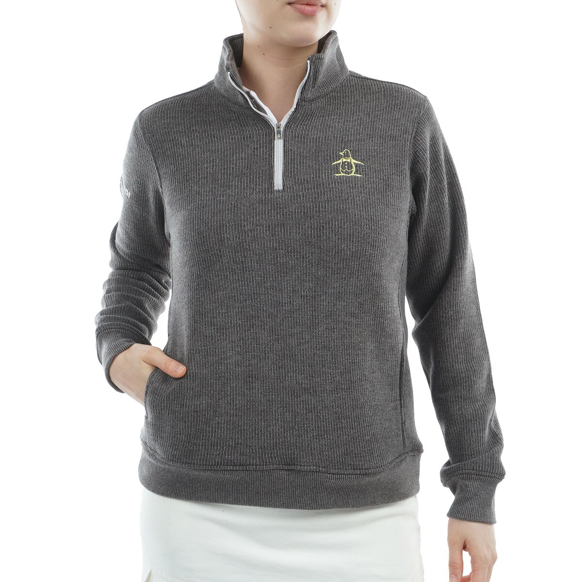 スタンドカラーハーフジップミドラー レディス(中間着(セーター