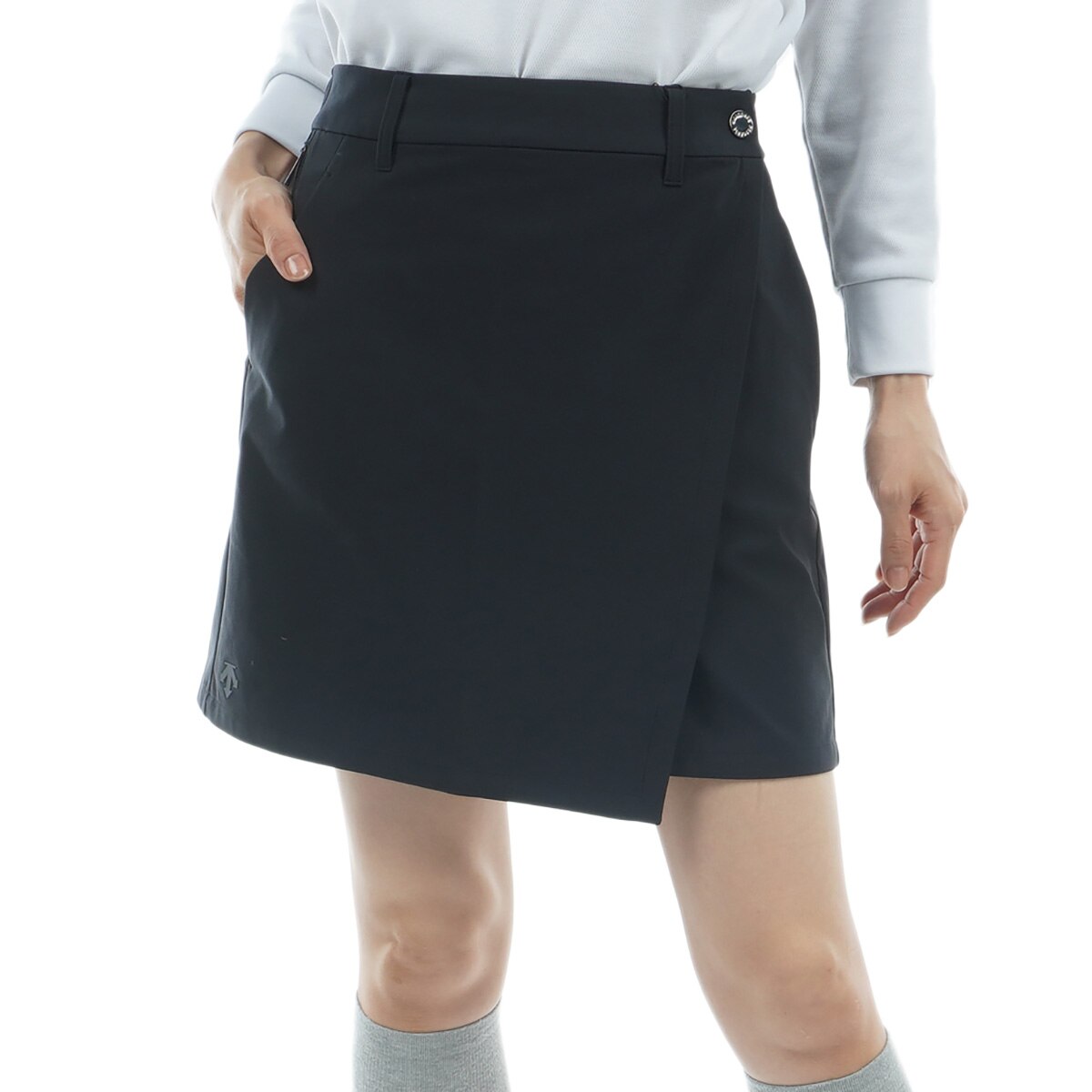 DESCENTE ゴルフ スカート ブラック 新品未使用 タグ付き デサント ストレッチ 撥水 耐久 防風ラップスカート レディス(スカート