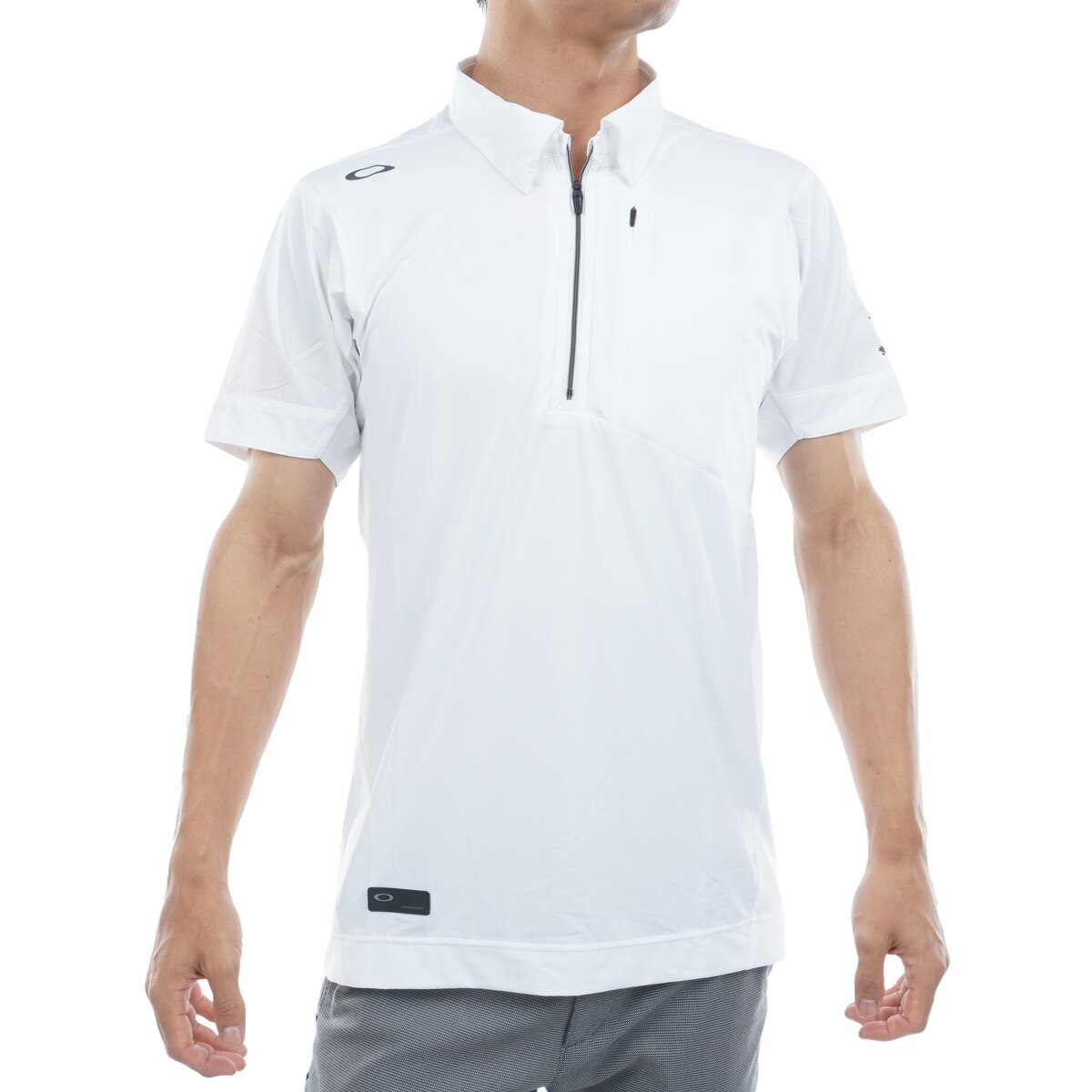 スカル IDEALLYハイブリッド ジップ半袖ポロシャツ(半袖シャツ