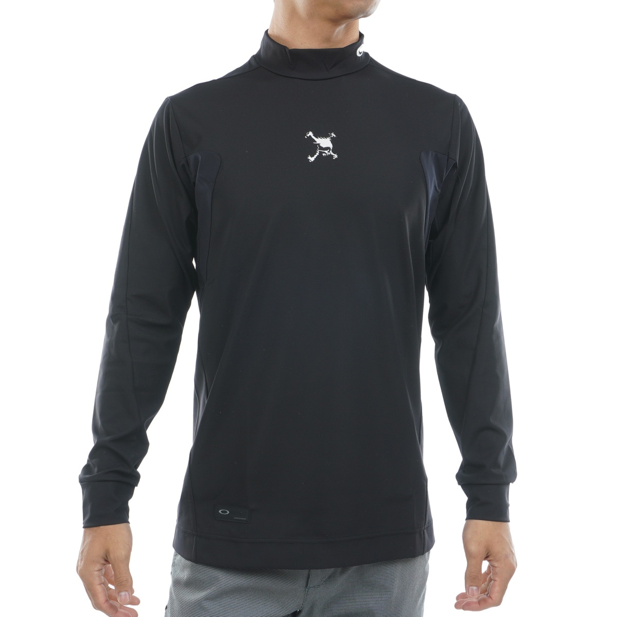 スカル THICKNESS ストレッチモックネック長袖シャツ(長袖シャツ