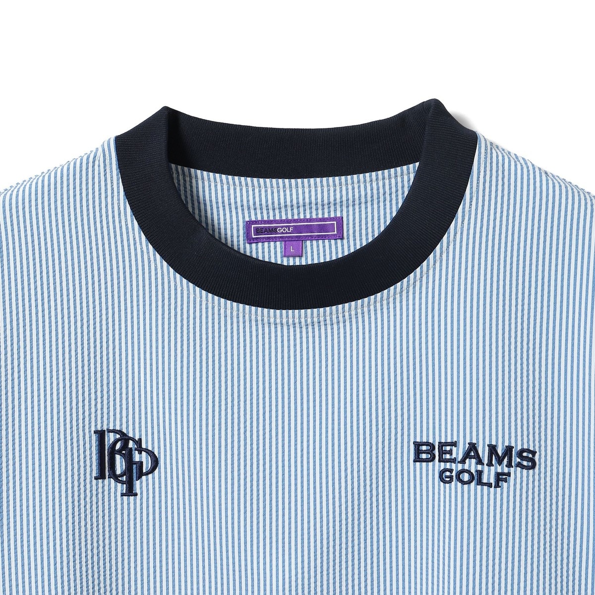 ビームスゴルフ　スフィダンテ 刺繍ロゴサッカーストライプ ピステ 撥水 PURPLE LABEL スフィダンテ 刺繍ロゴサッカーストライプ ピステ 撥水