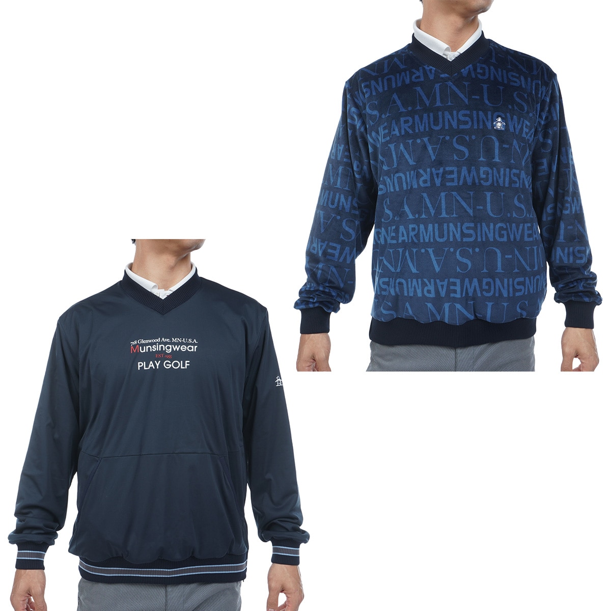 ストレッチ リバーシブル Vネックブルゾン(アウター(ブルゾン