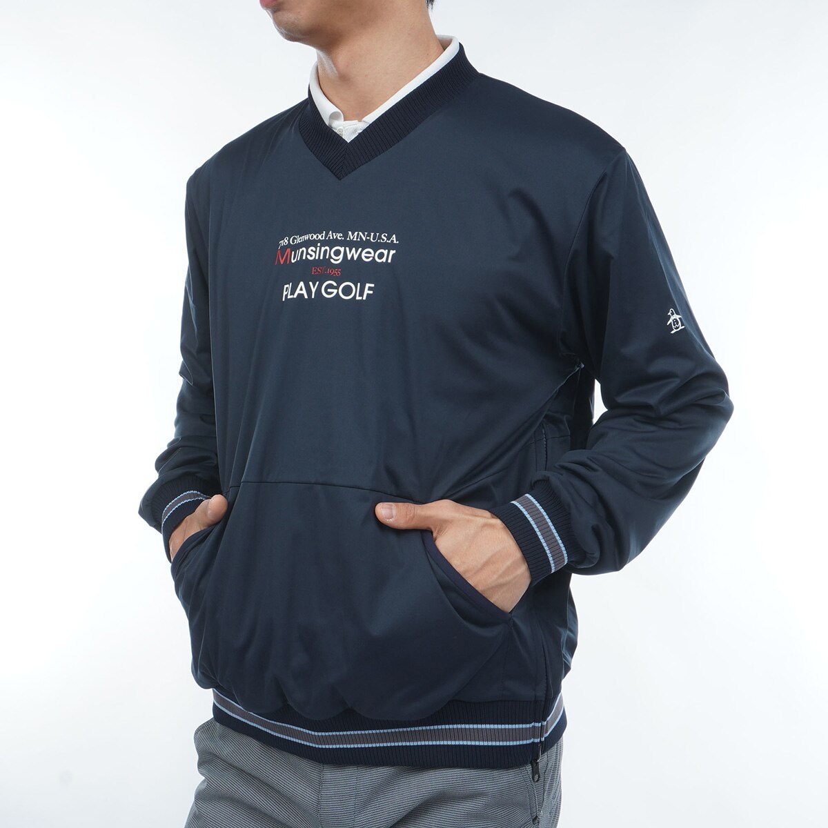 ストレッチ リバーシブル Vネックブルゾン(アウター(ブルゾン