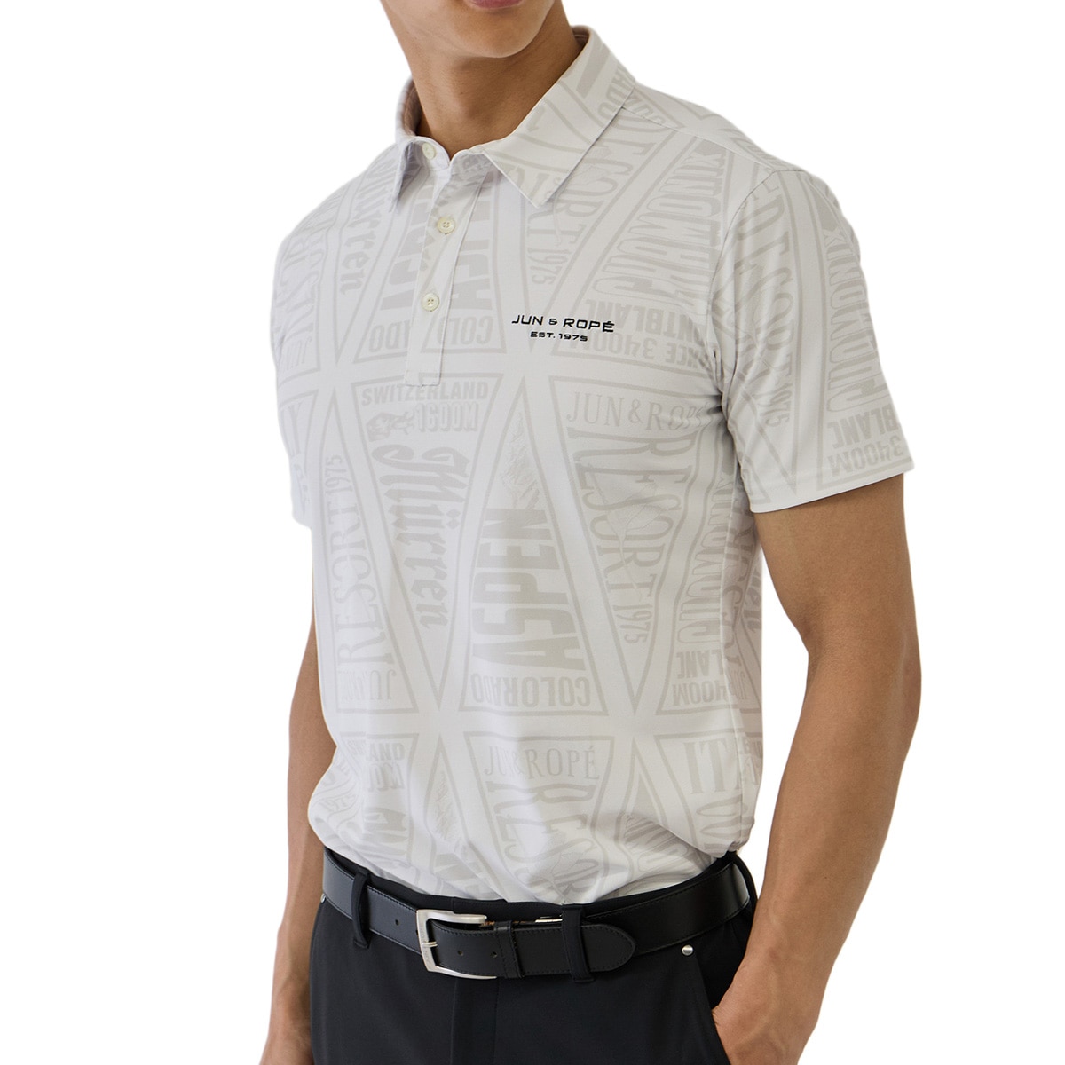 ドライ鹿の子 ペナントプリント半袖ポロシャツ(半袖シャツ・ポロシャツ