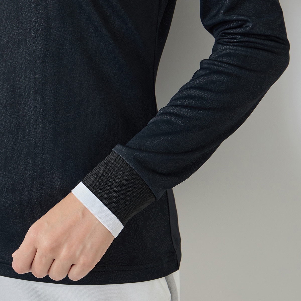 モノグラム柄プリント長袖ポロシャツ レディス(長袖シャツ・ポロシャツ