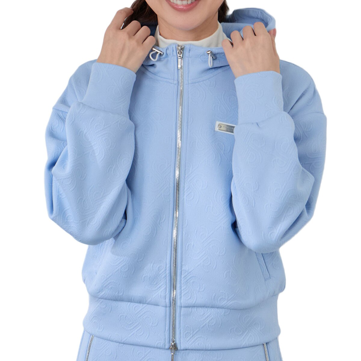 ロゴキルト風 ジャカード フーディーパーカー レディス(中間着