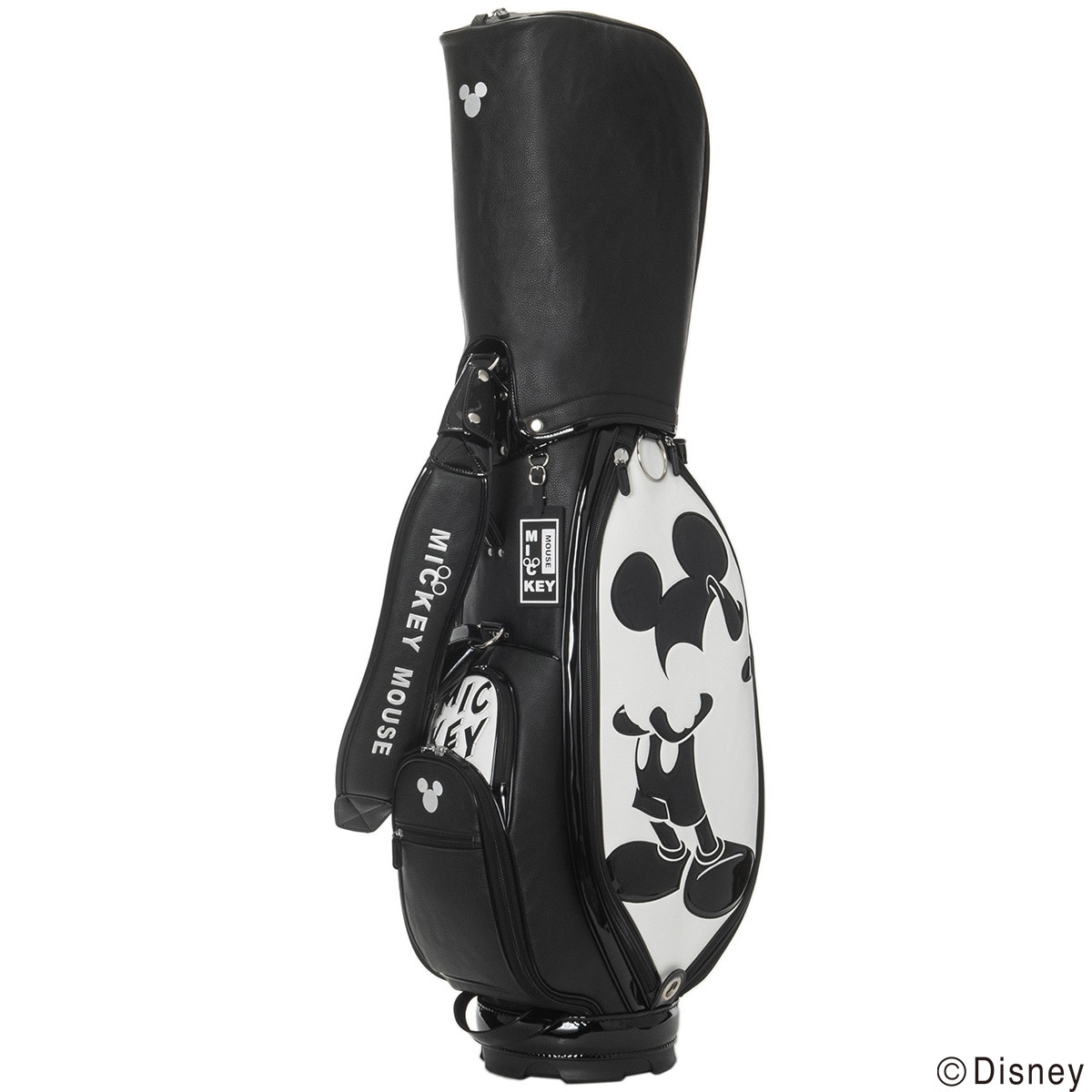 Disney　ミッキーマウス　キャディバック　ゴルフバッグ　ディズニー モノクローム ミッキーゴルフ キャディバッグ(【男性】キャディ