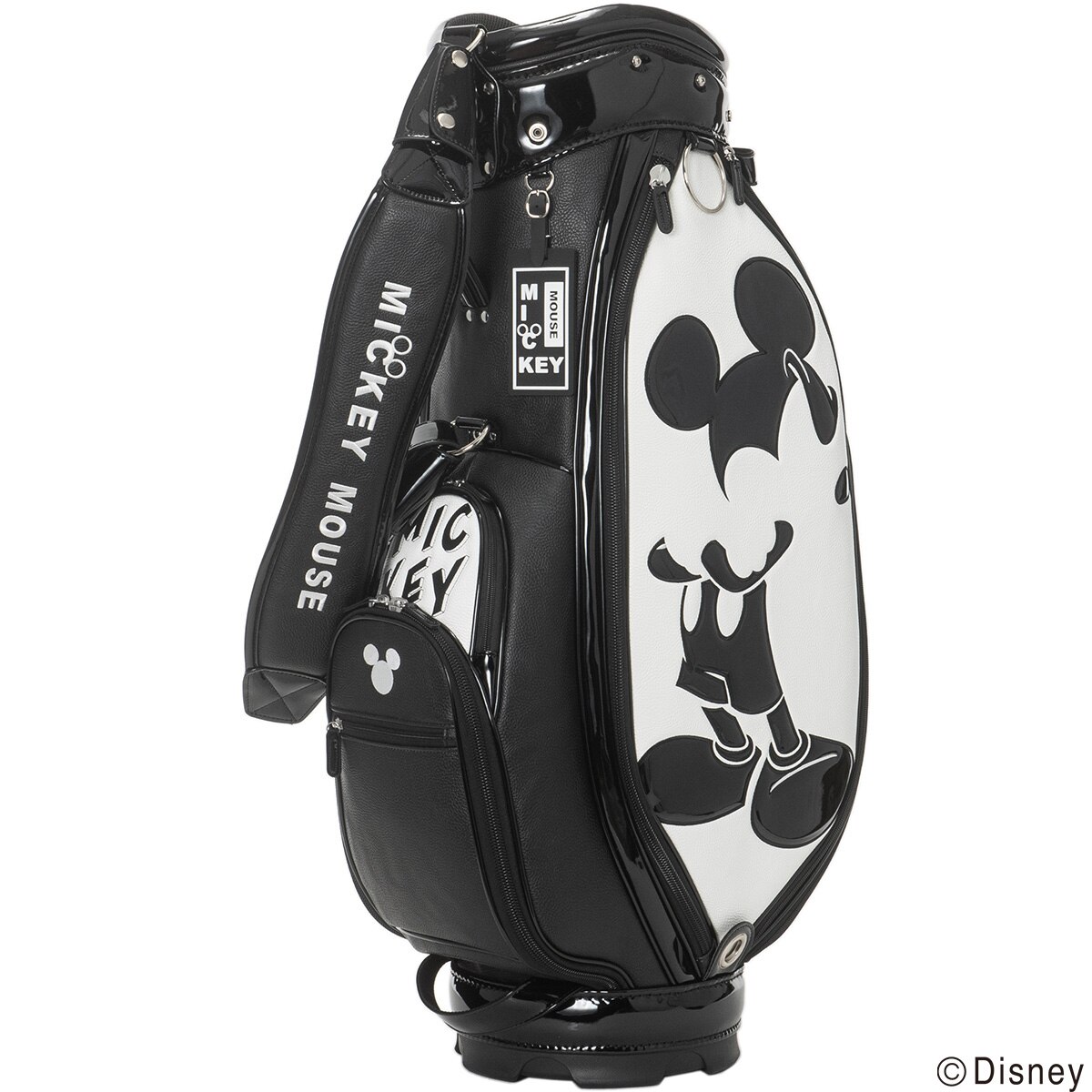 Disney　ミッキーマウス　キャディバック　ゴルフバッグ　ディズニー モノクローム ミッキーゴルフ キャディバッグ(【男性】キャディ