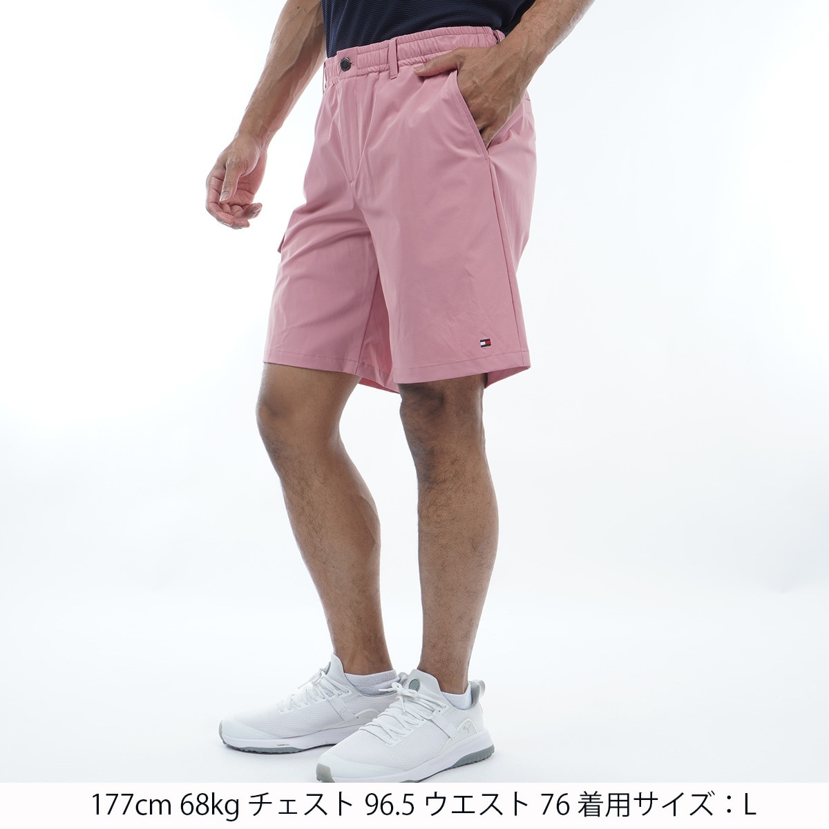 【新品】トミーヒルフィガーゴルフショートパンツリラックスカーゴストレッチピンクL セール・アウトレット】ストレッチ リラックスカーゴ ショート